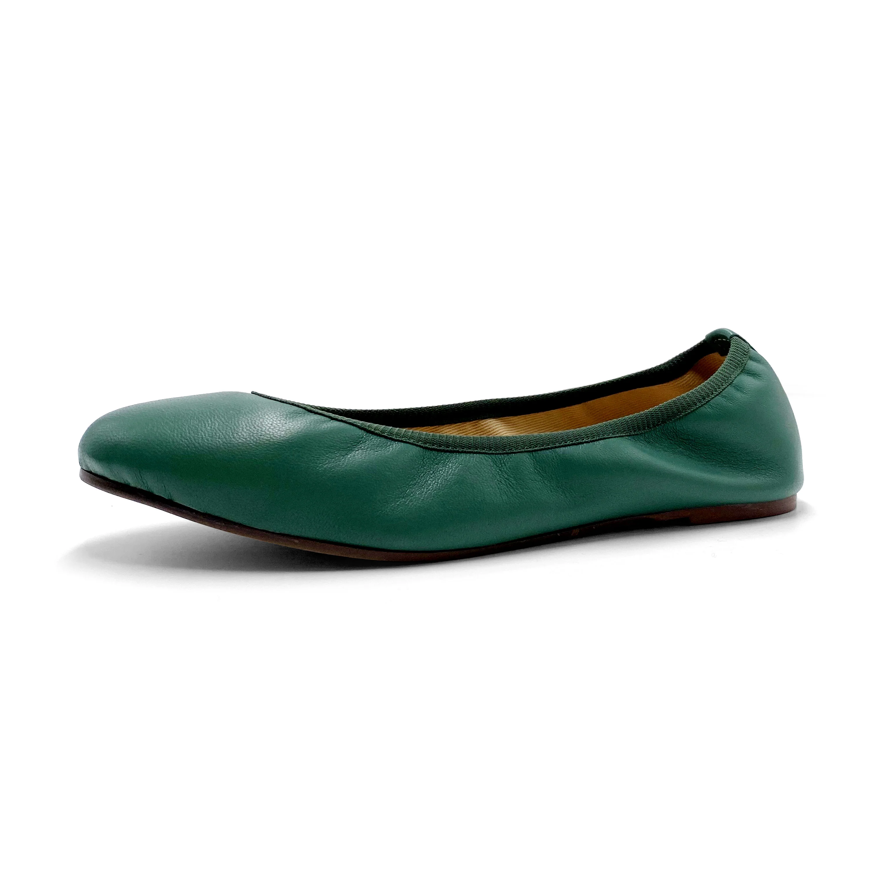 Ballerina con elastico in pelle verde - Image 3