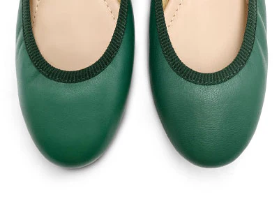 Ballerina con elastico in pelle verde - Image 5