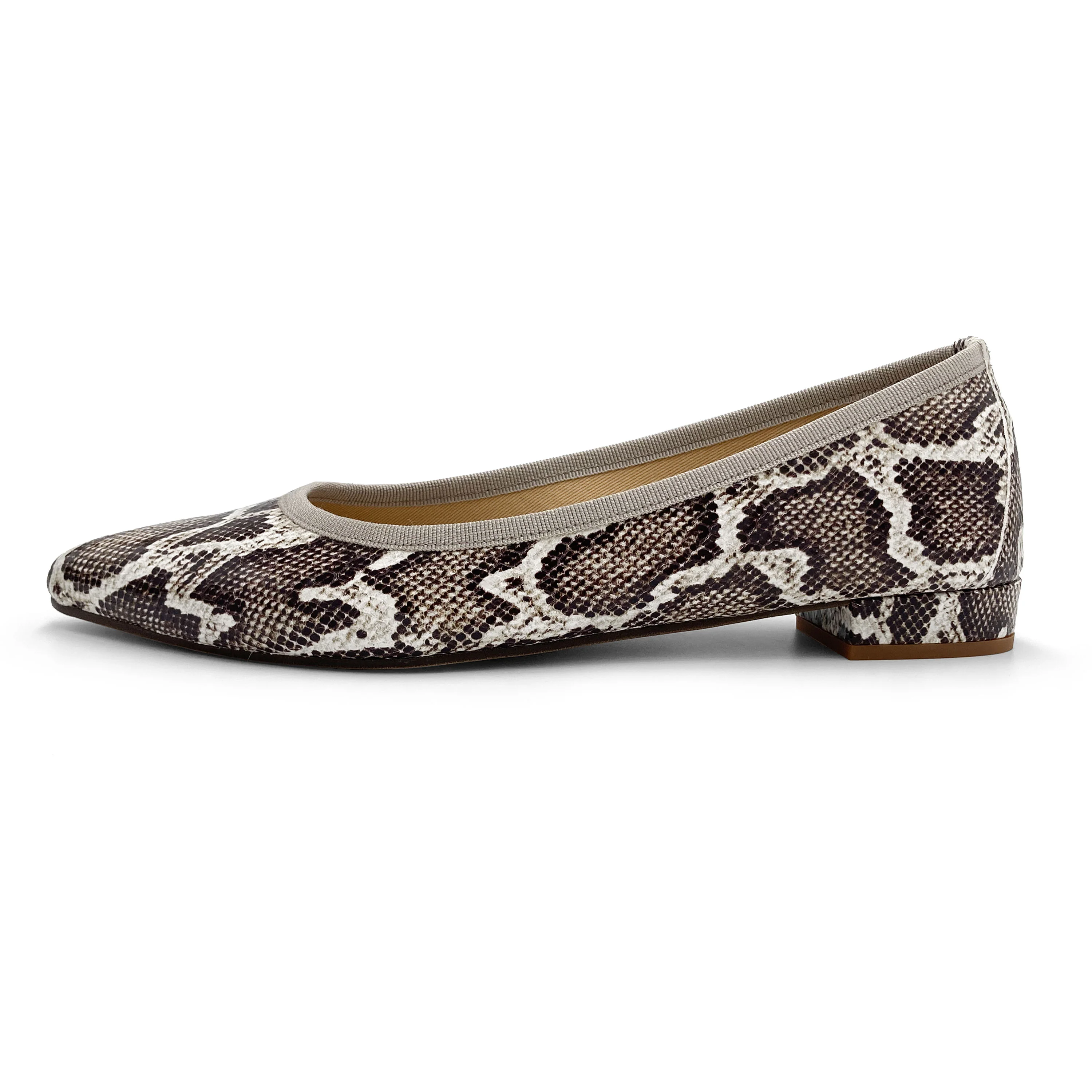 Ballerine a punta animalier pitonate in pelle - Image 4
