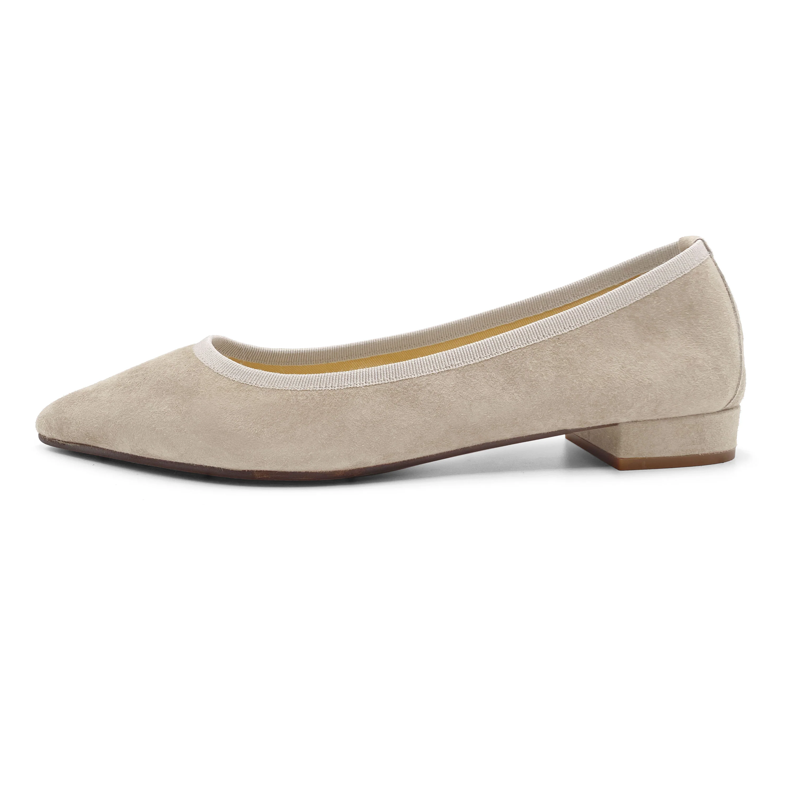 Ballerine a punta beige in camoscio - Image 4