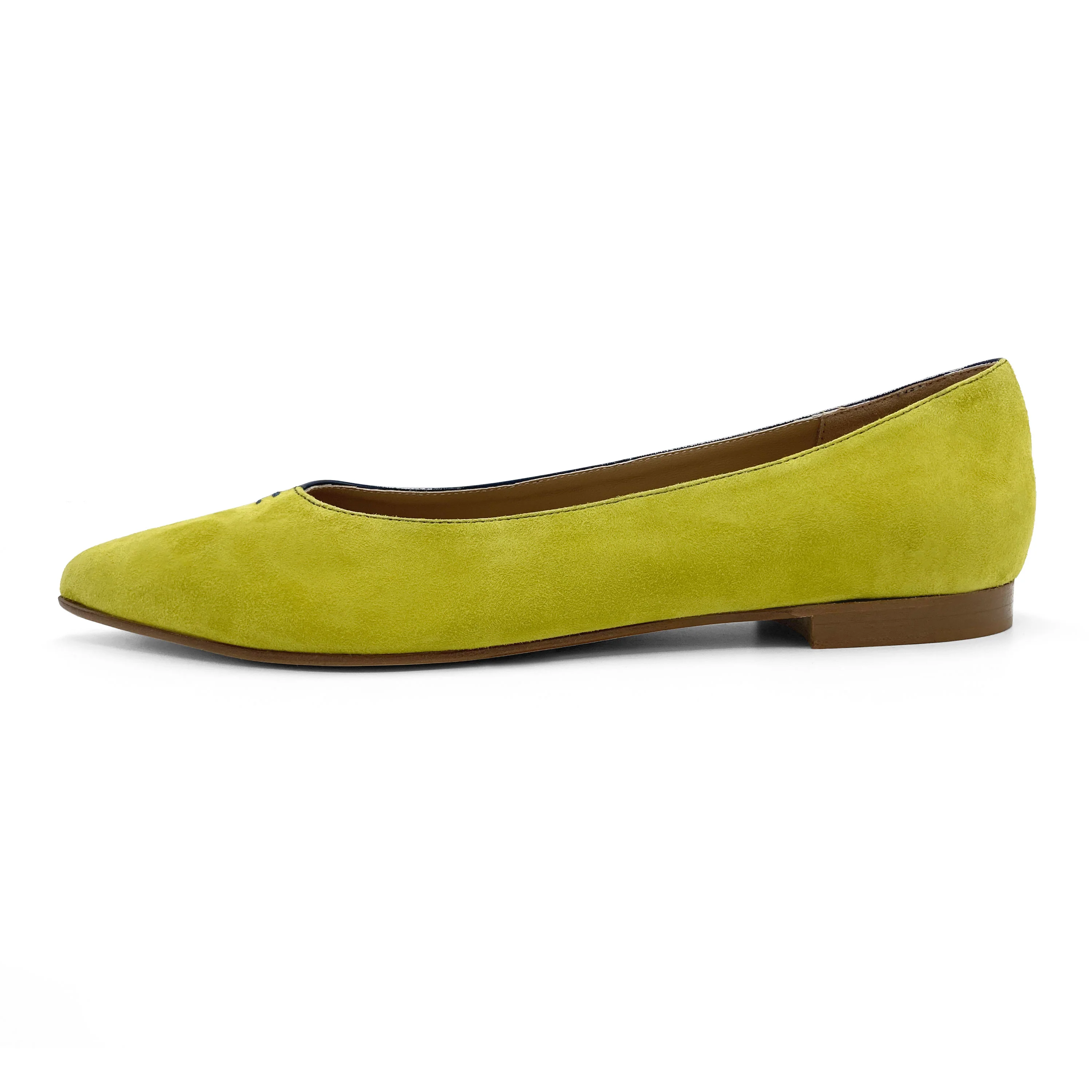Ballerine a punta bicolor blu e lime - Image 4