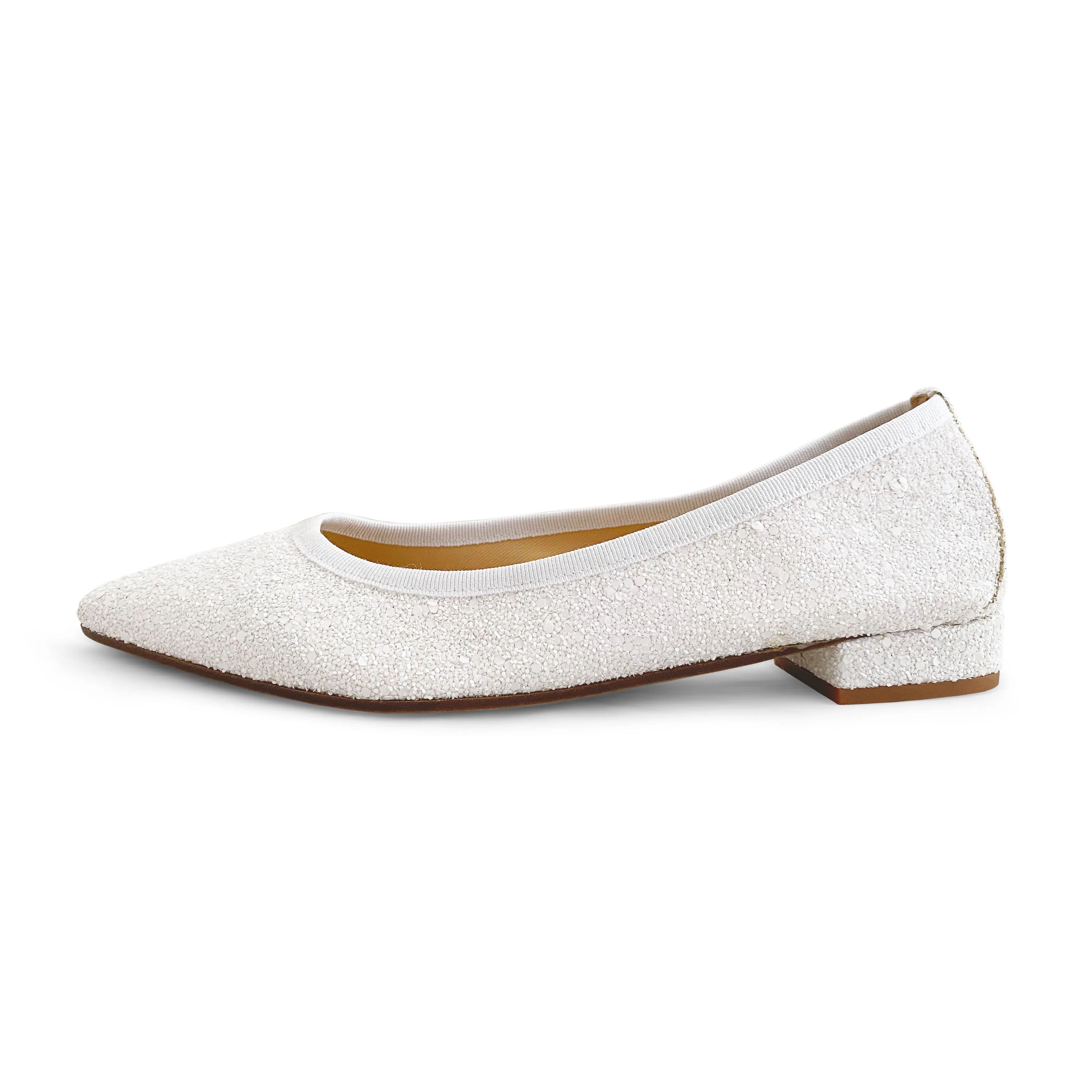 Ballerine a punta glitterate bianche - Image 2