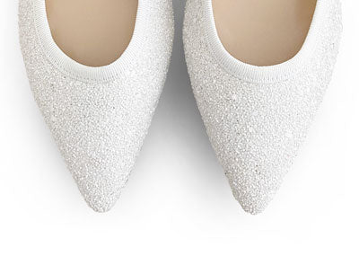 Ballerine a punta glitterate bianche - Image 4