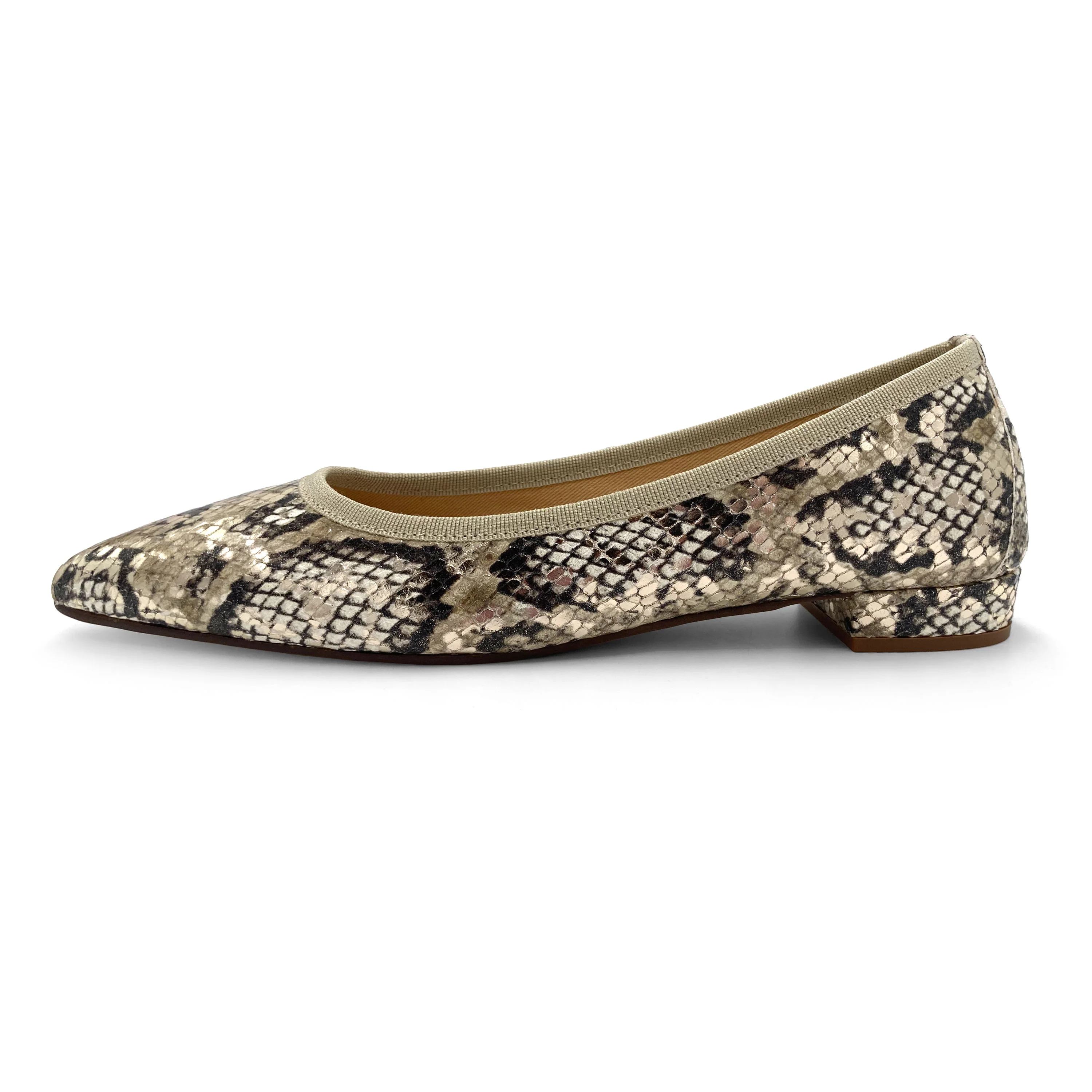 Ballerine a punta in pelle animalier pitonate - Image 4