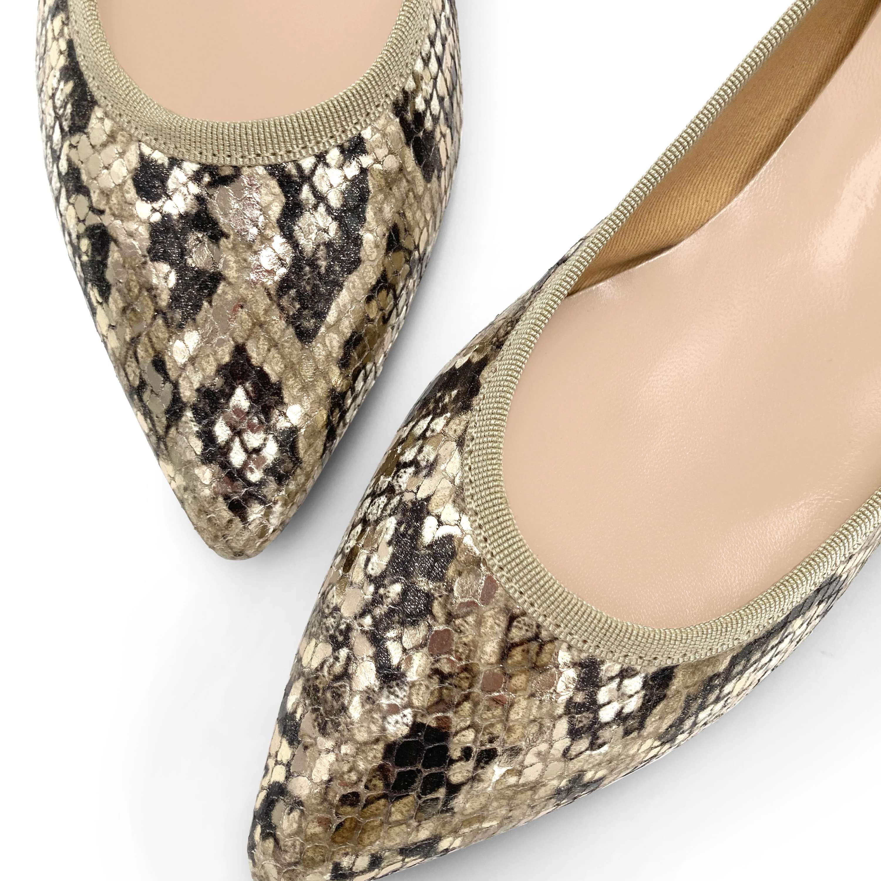 Ballerine a punta in pelle animalier pitonate - Image 5