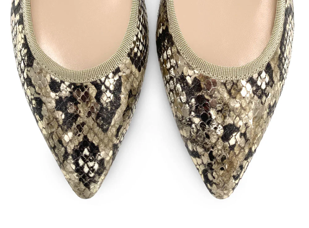 Ballerine a punta in pelle animalier pitonate - Image 6