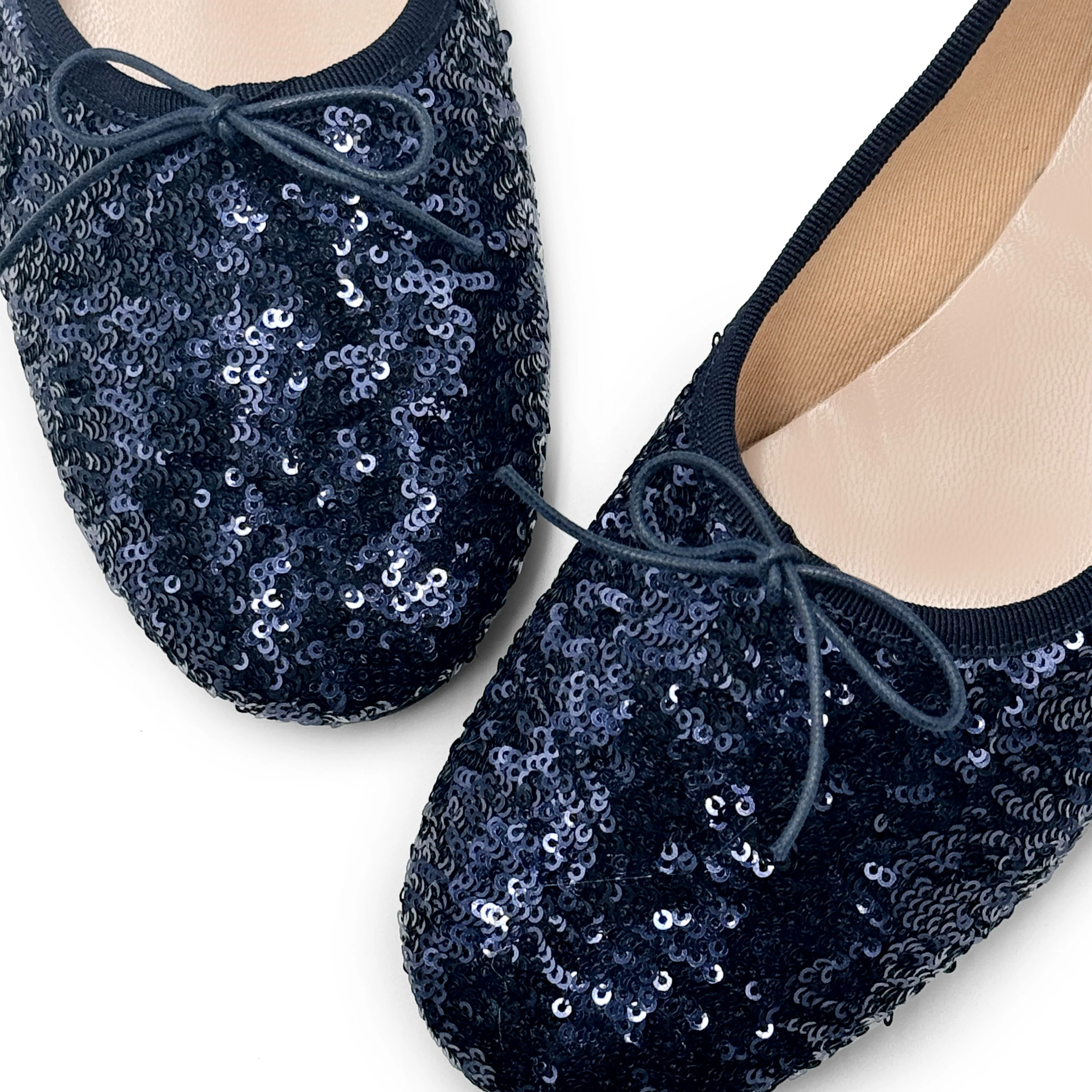 Ballerine accollate con paillettes blu - Image 2