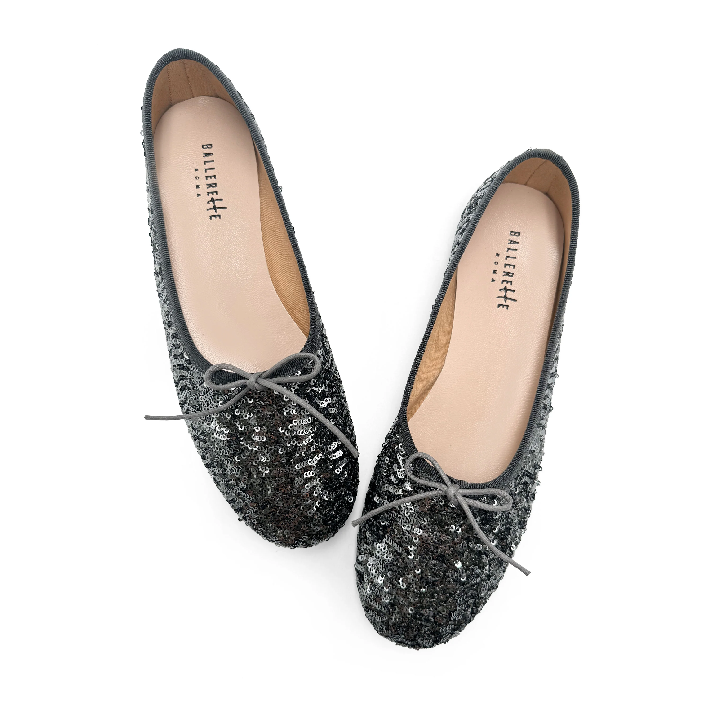 Ballerine accollate con paillettes ferro - Image 2