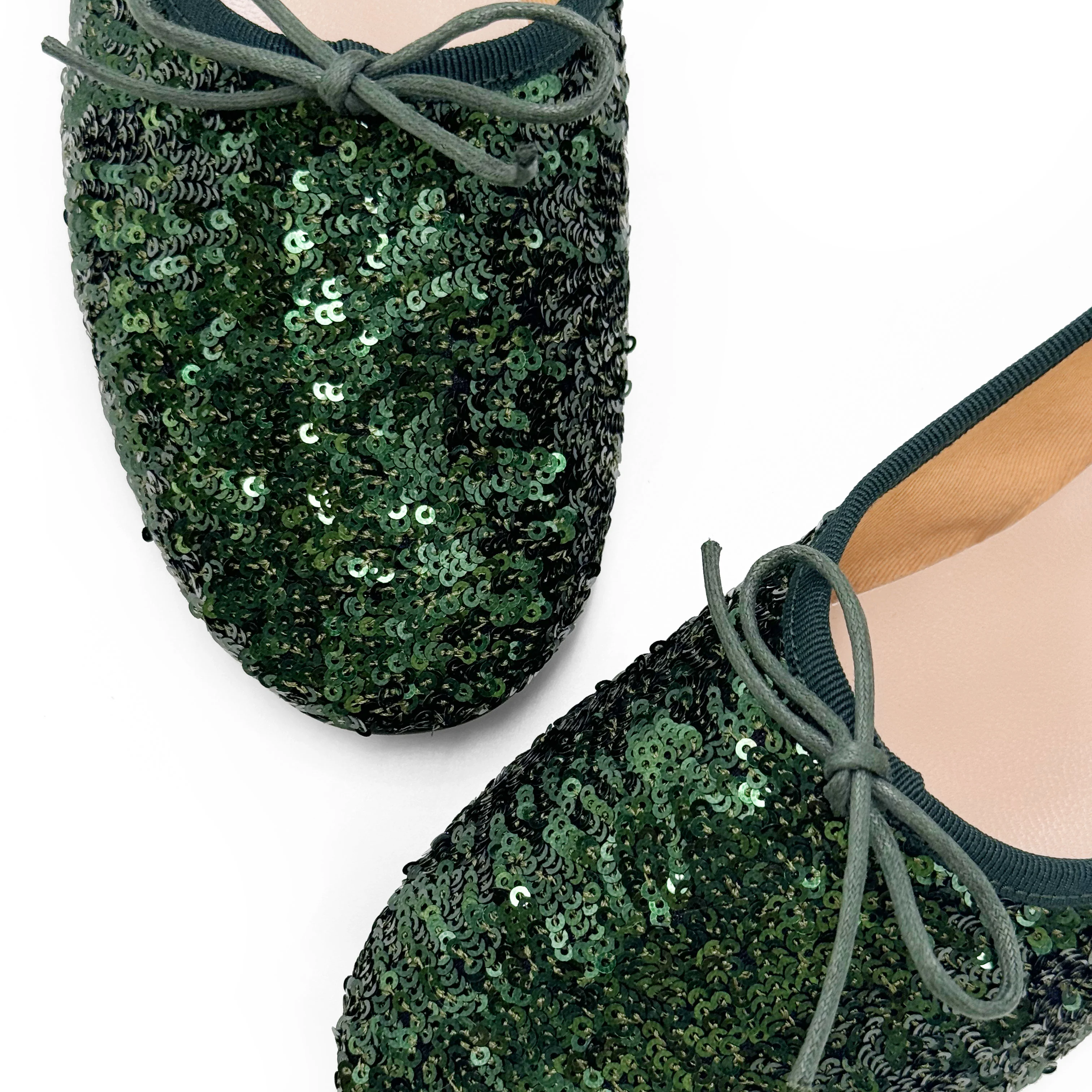 Ballerine accollate con paillettes verdi smeraldo - Image 3