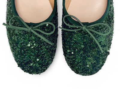 Ballerine accollate con paillettes verdi smeraldo - Image 5