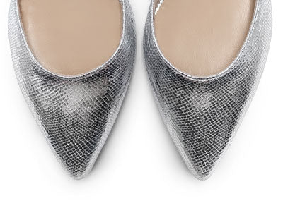 Ballerine aperte a punta laminate argento - Image 5
