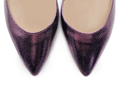 Ballerine aperte a punta laminate viola - Image 5
