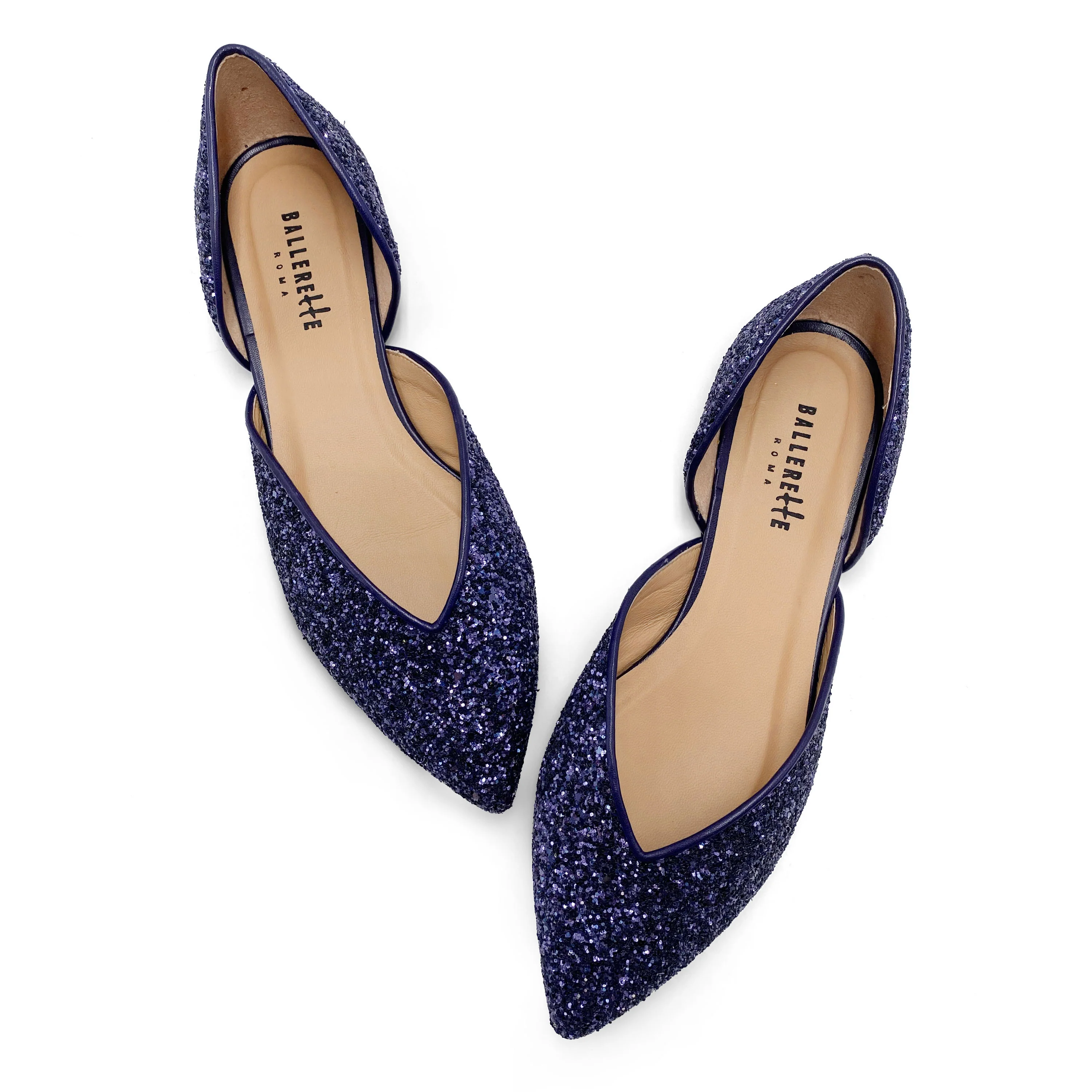 Ballerine aperte in glitter blu - Image 2