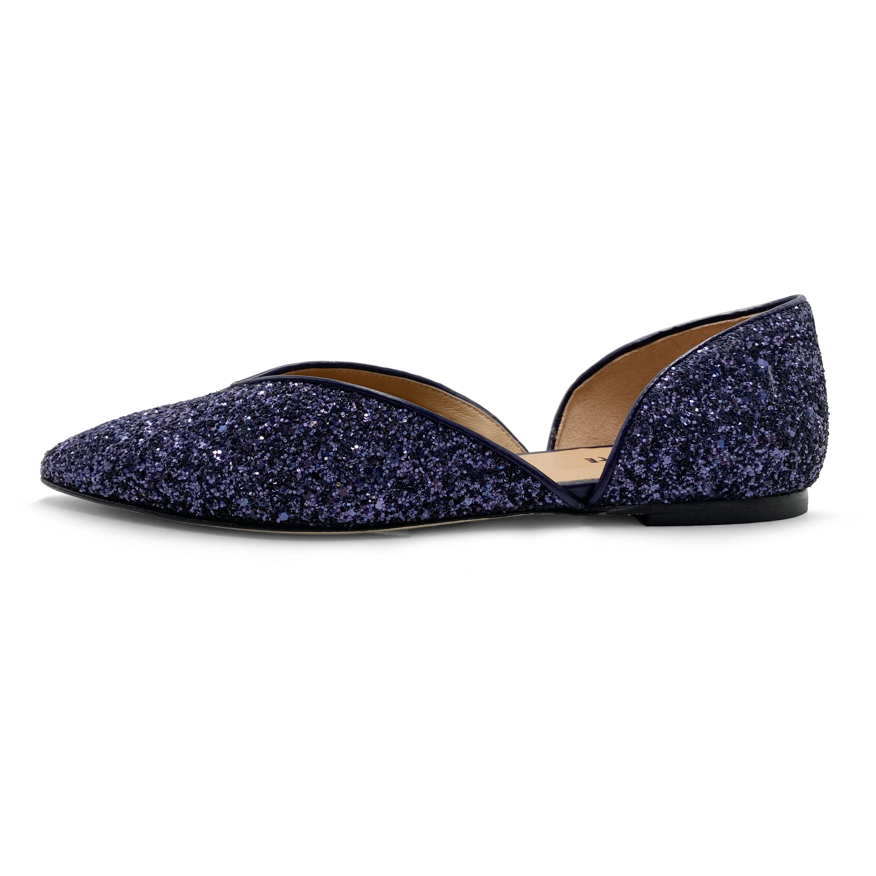 Ballerine aperte in glitter blu - Image 3