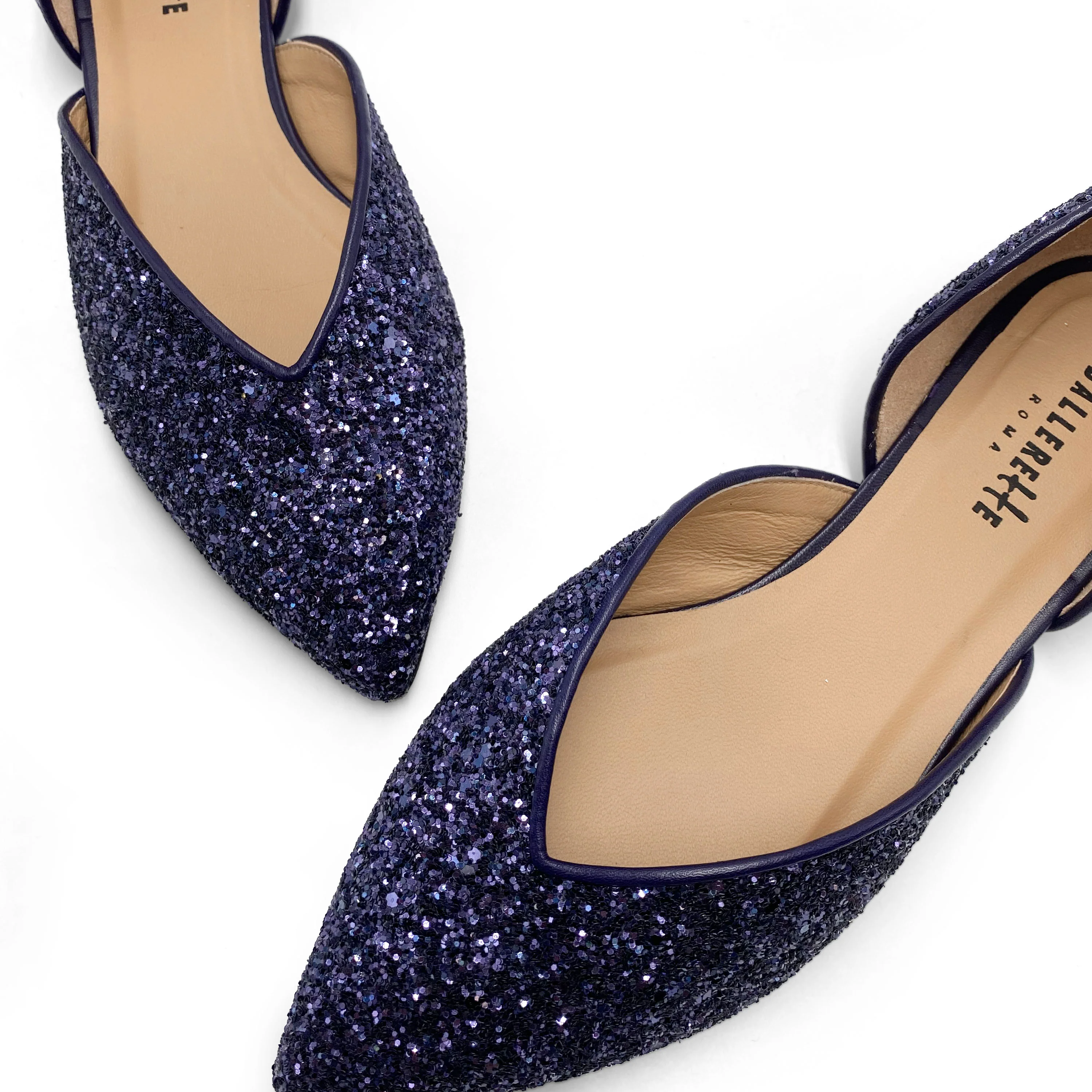 Ballerine aperte in glitter blu - Image 4