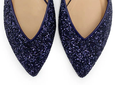 Ballerine aperte in glitter blu - Image 5