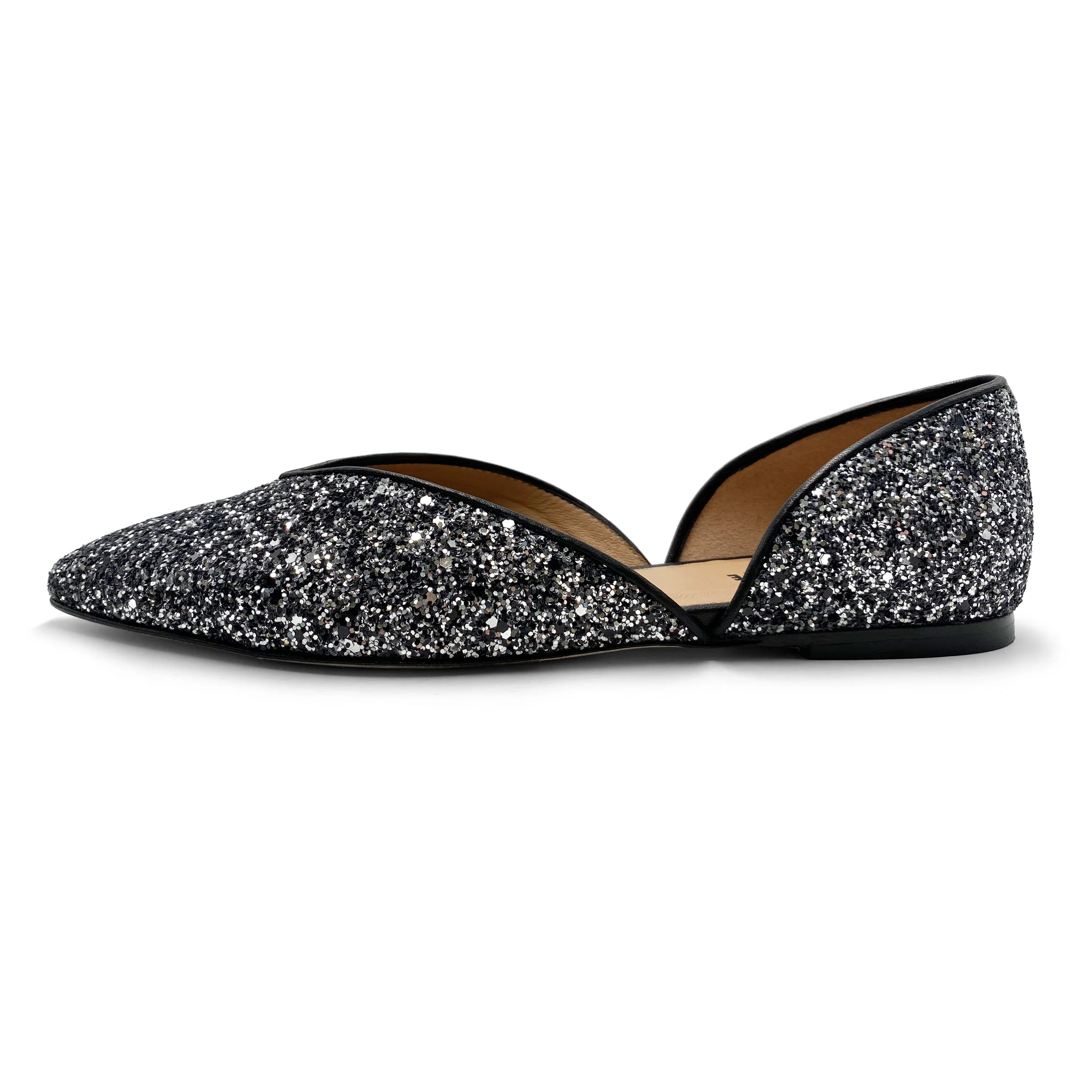 Ballerine aperte in glitter ferro - Image 2