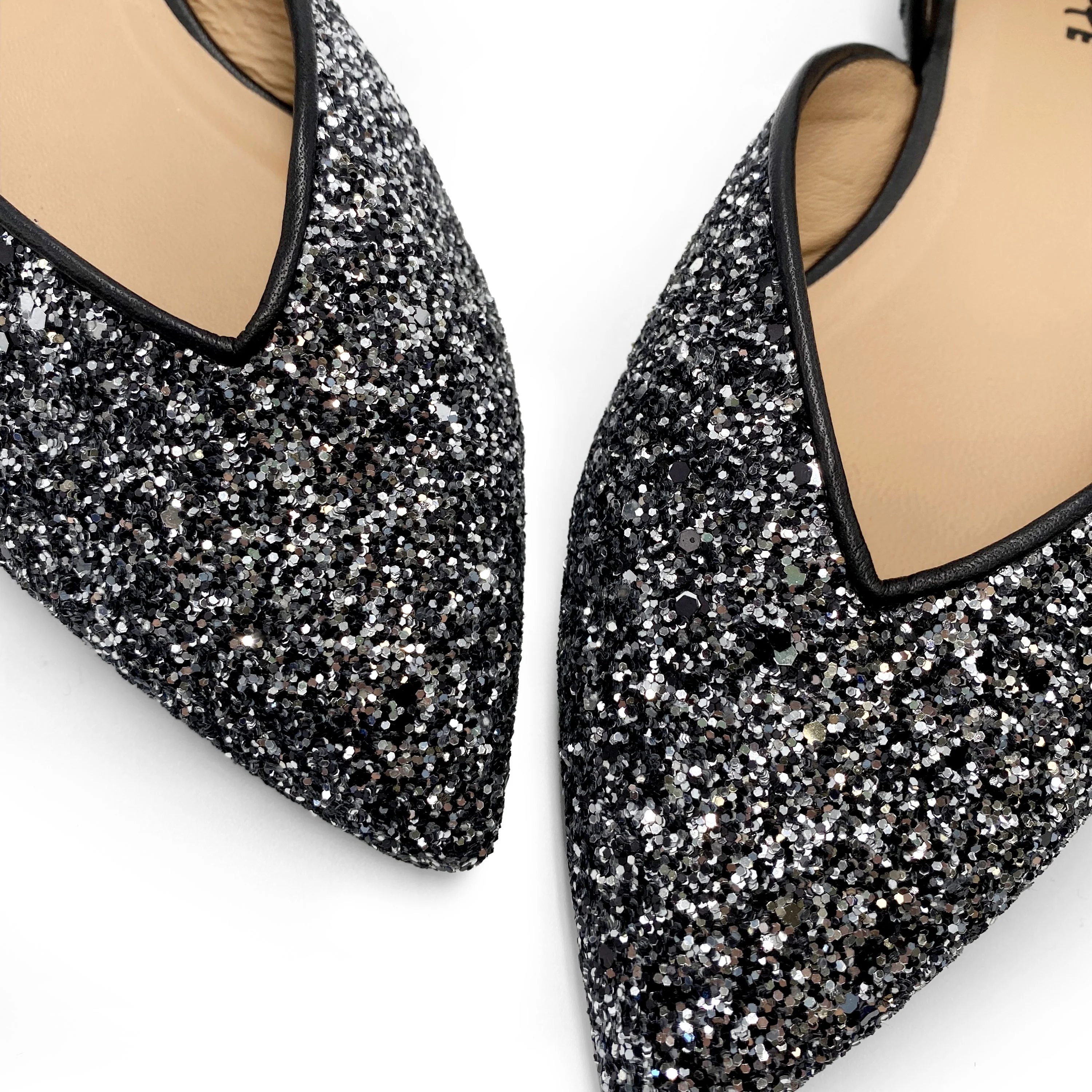 Ballerine aperte in glitter ferro - Image 4
