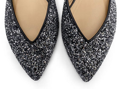 Ballerine aperte in glitter ferro - Image 5