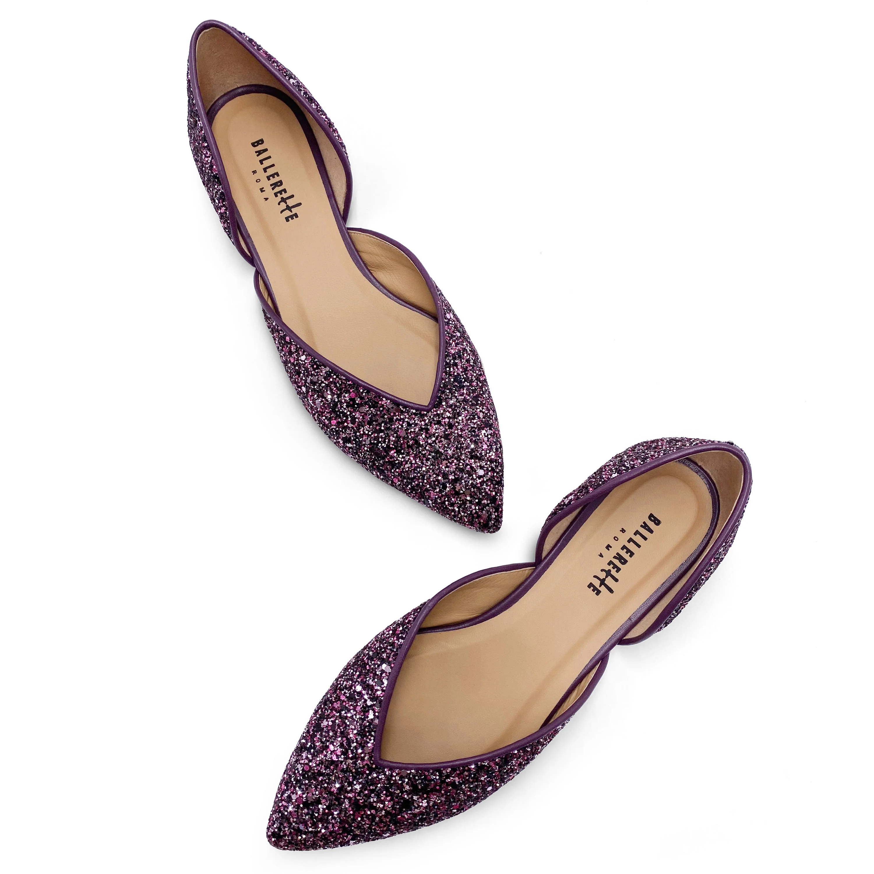 Ballerine aperte in glitter lilla - Image 2