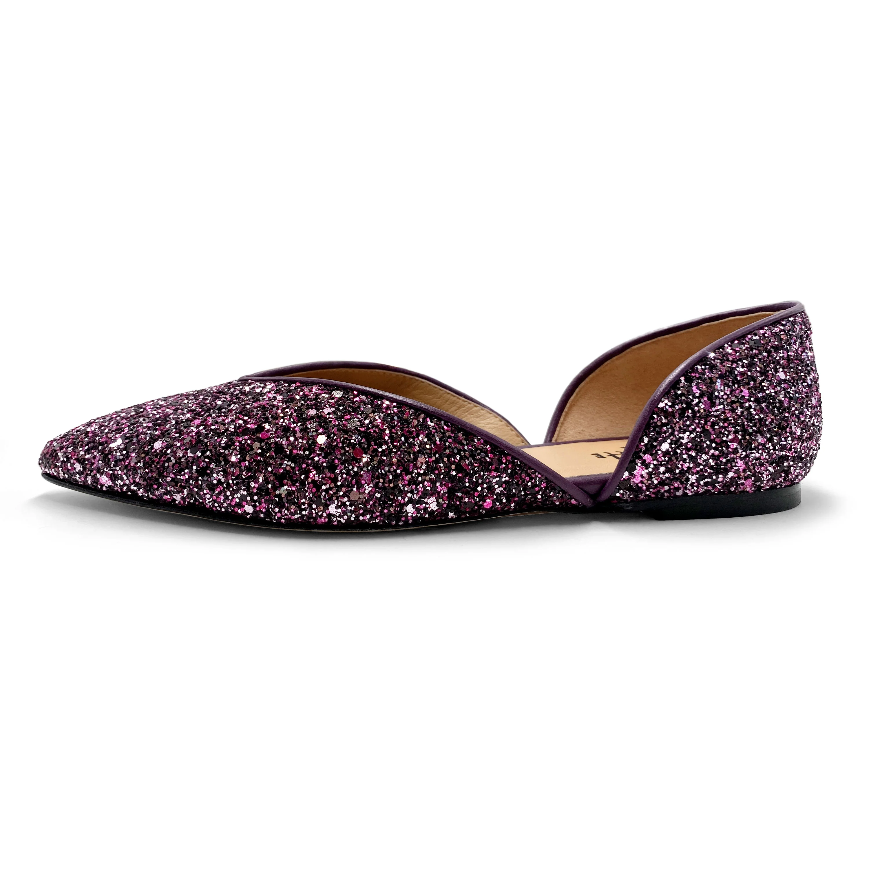 Ballerine aperte in glitter lilla - Image 4