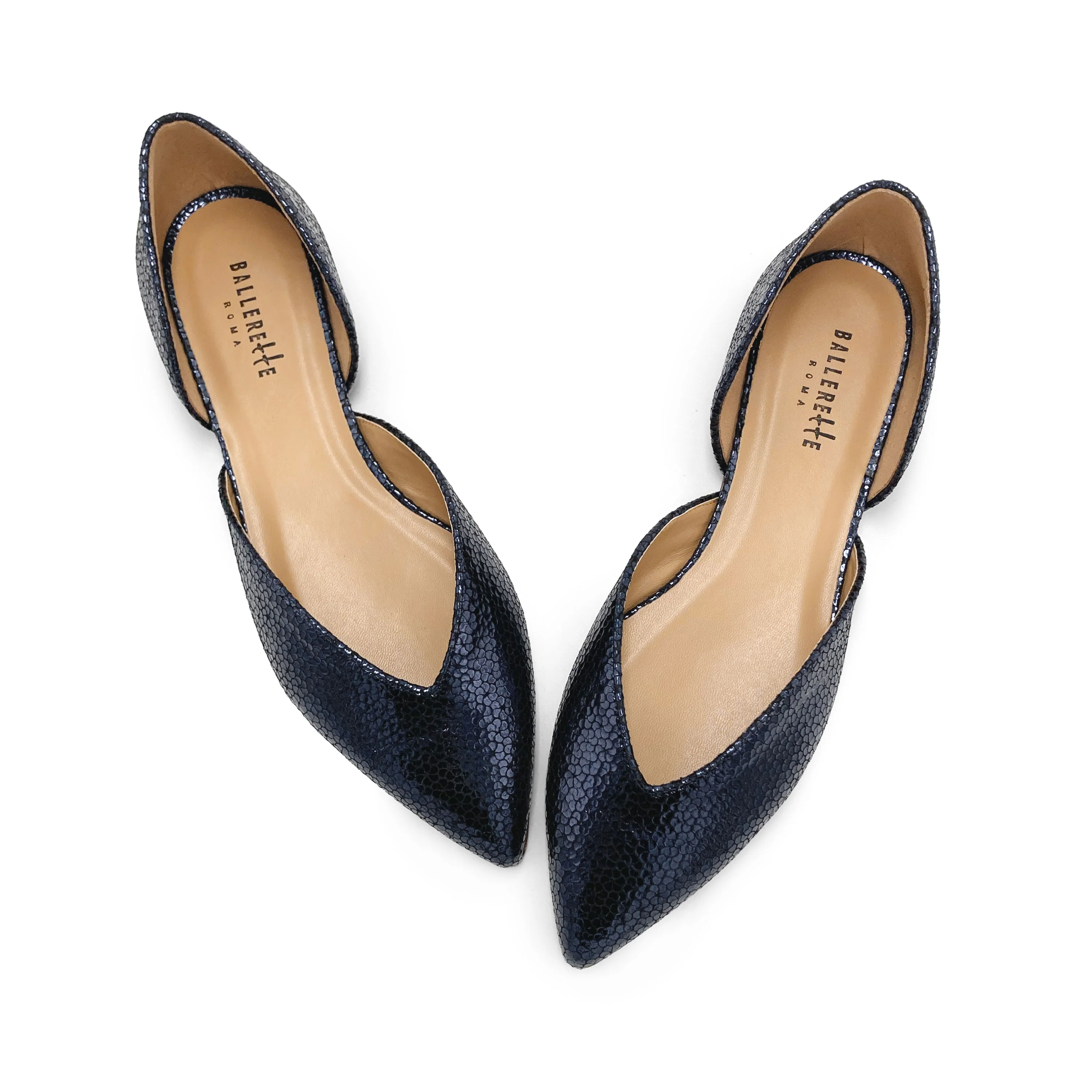 Ballerine aperte laminate blu - Image 2