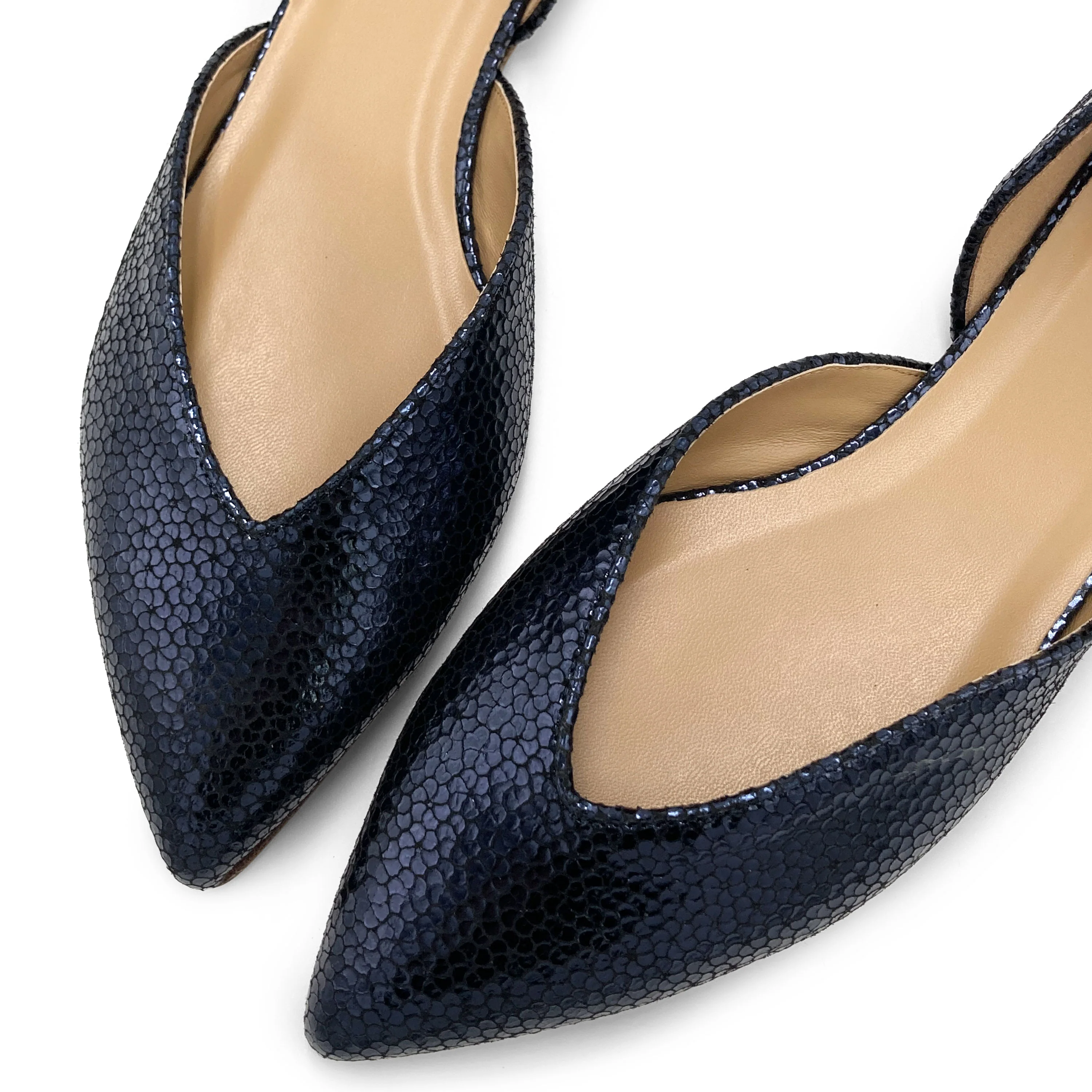 Ballerine aperte laminate blu - Image 3