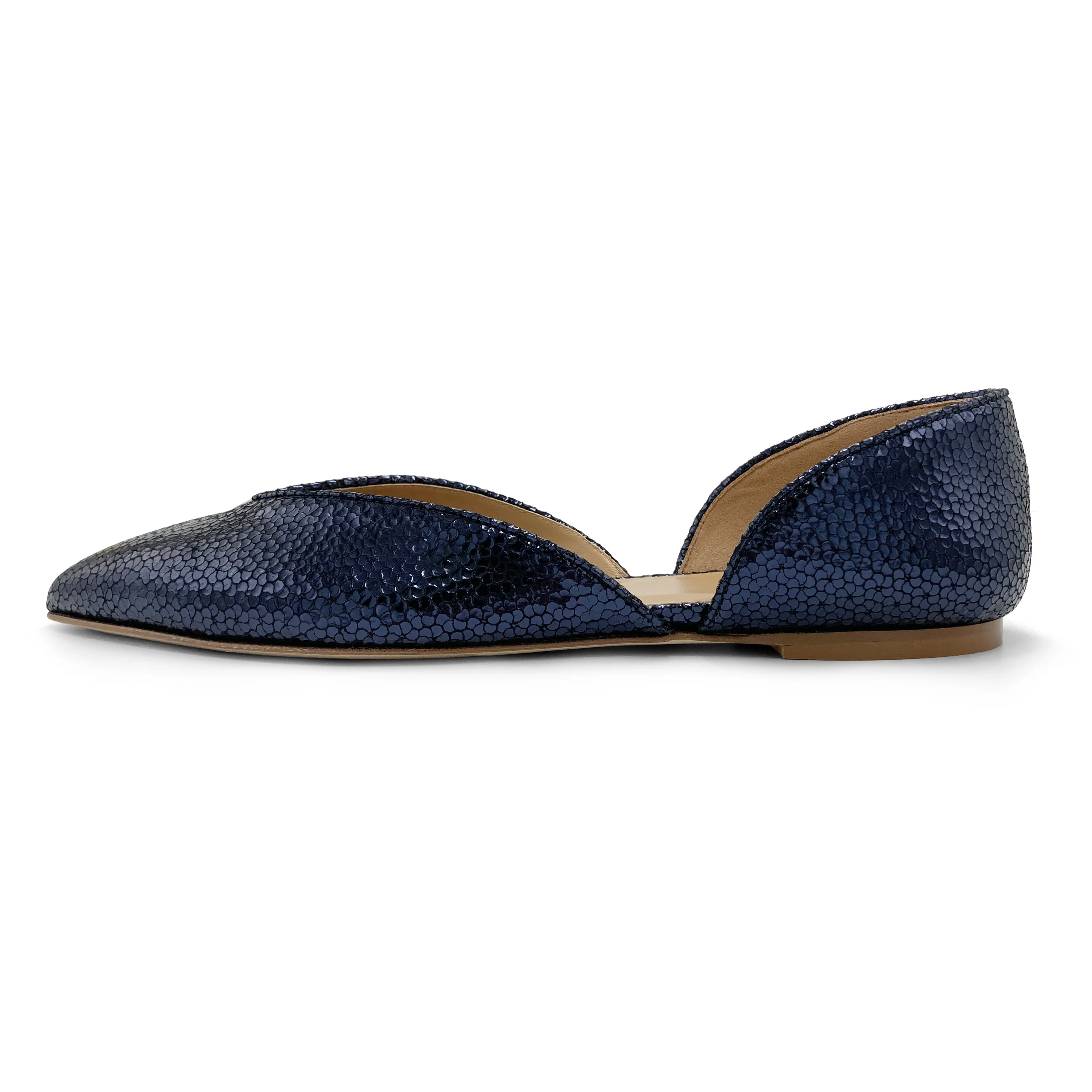 Ballerine aperte laminate blu - Image 4