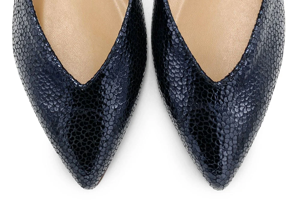 Ballerine aperte laminate blu - Image 6