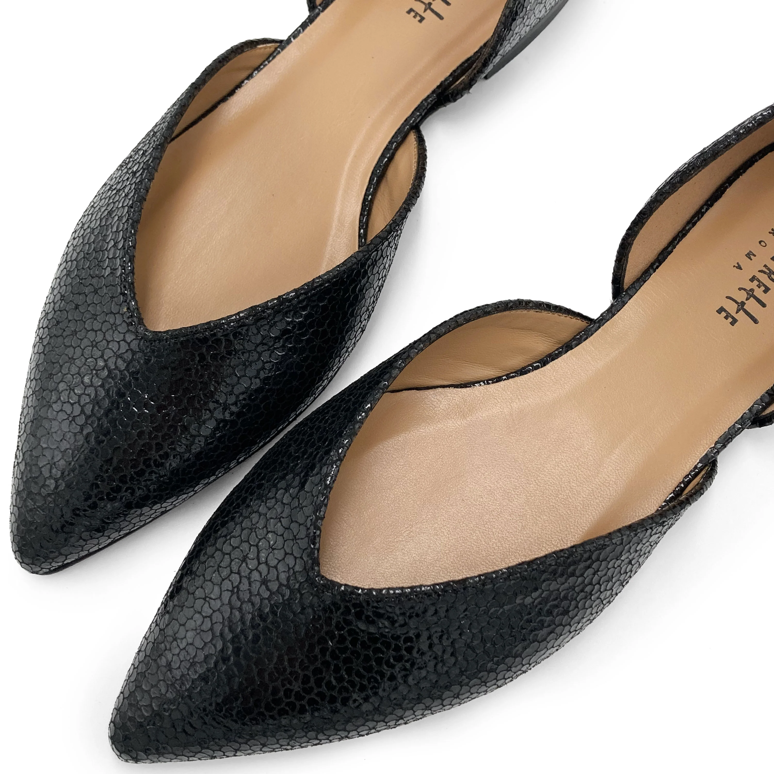 Ballerine aperte laminate nere - Image 4