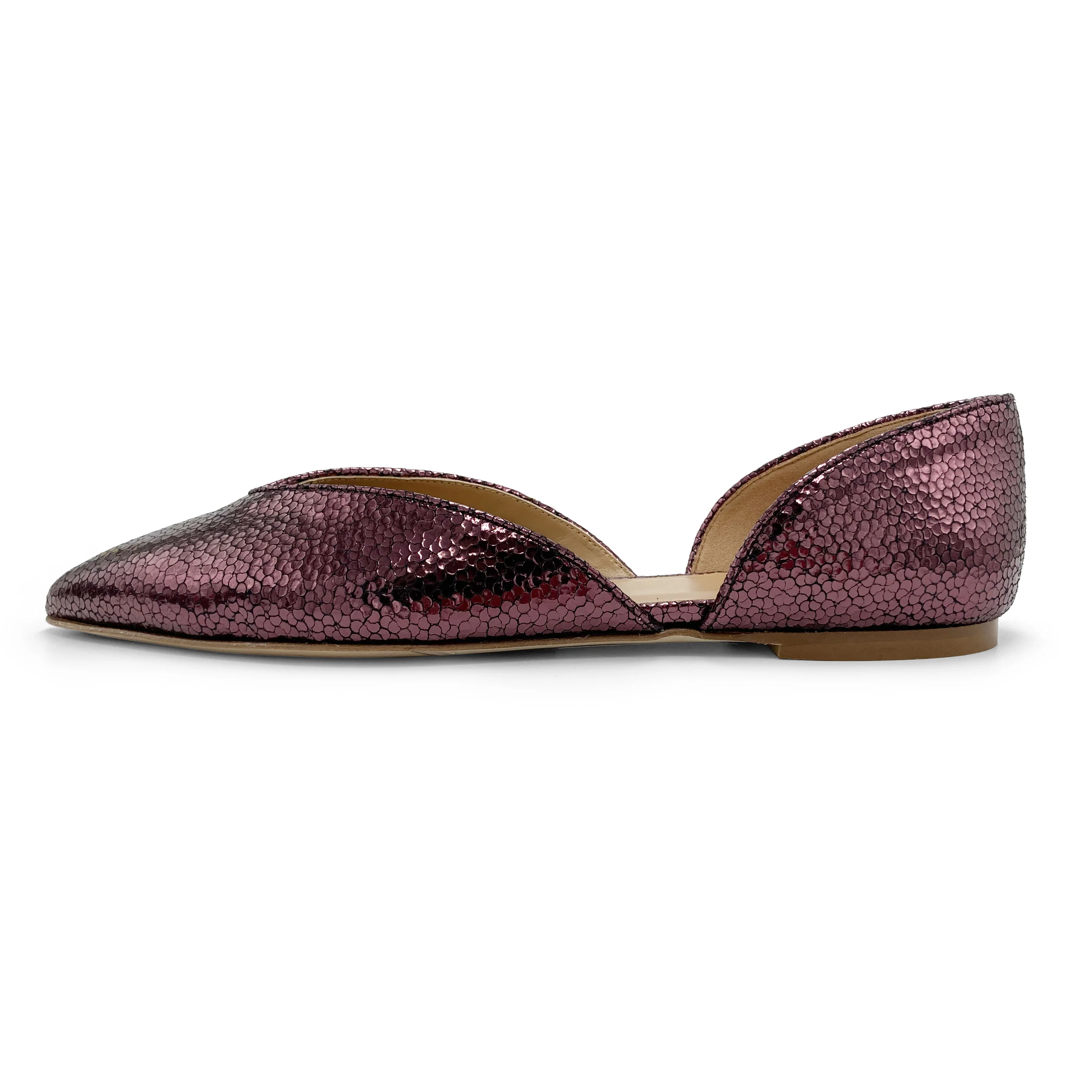 Ballerine aperte laminate viola prugna - Image 3