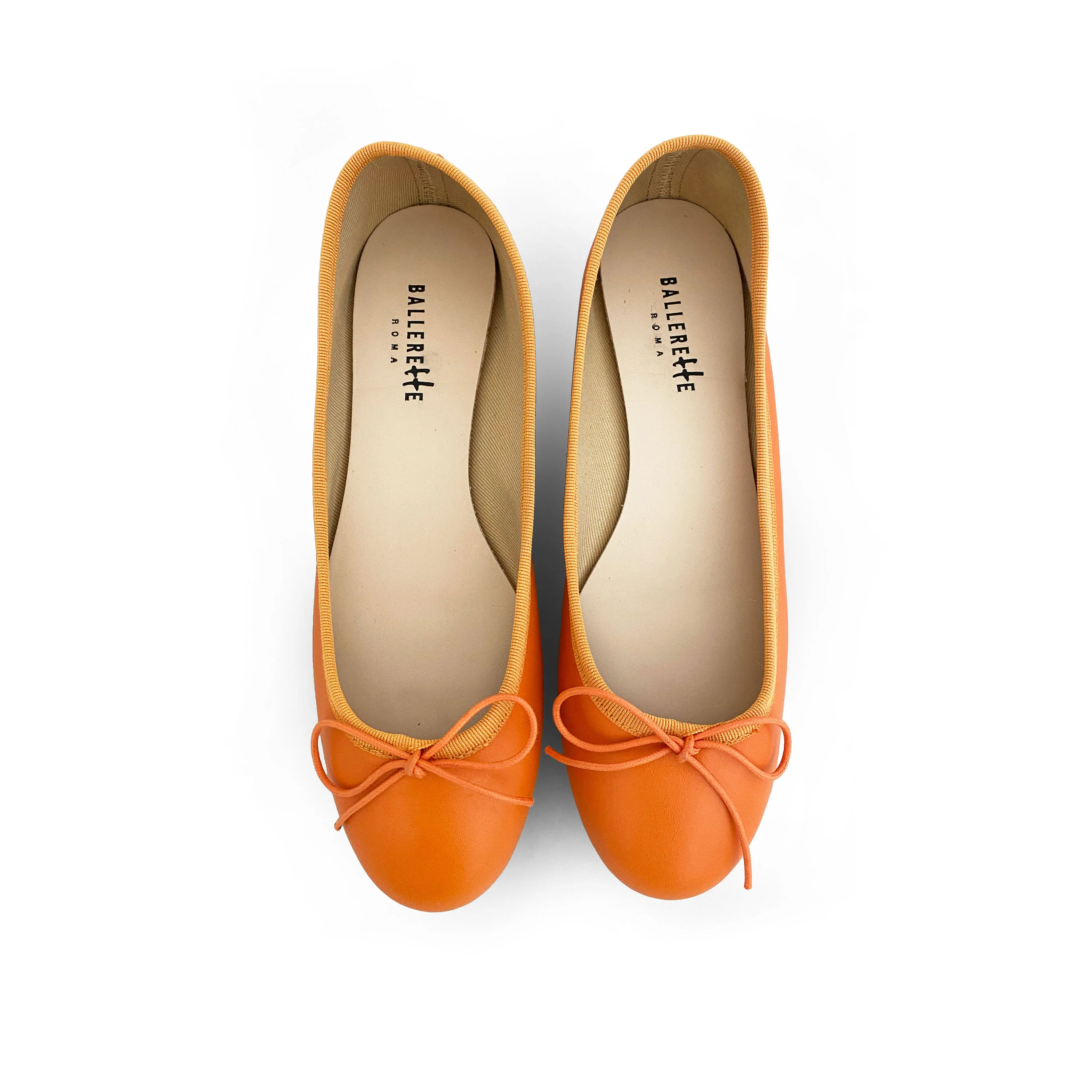 Ballerine arancioni in pelle