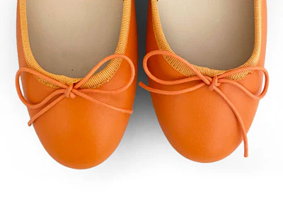 Ballerine arancioni in pelle - Image 5