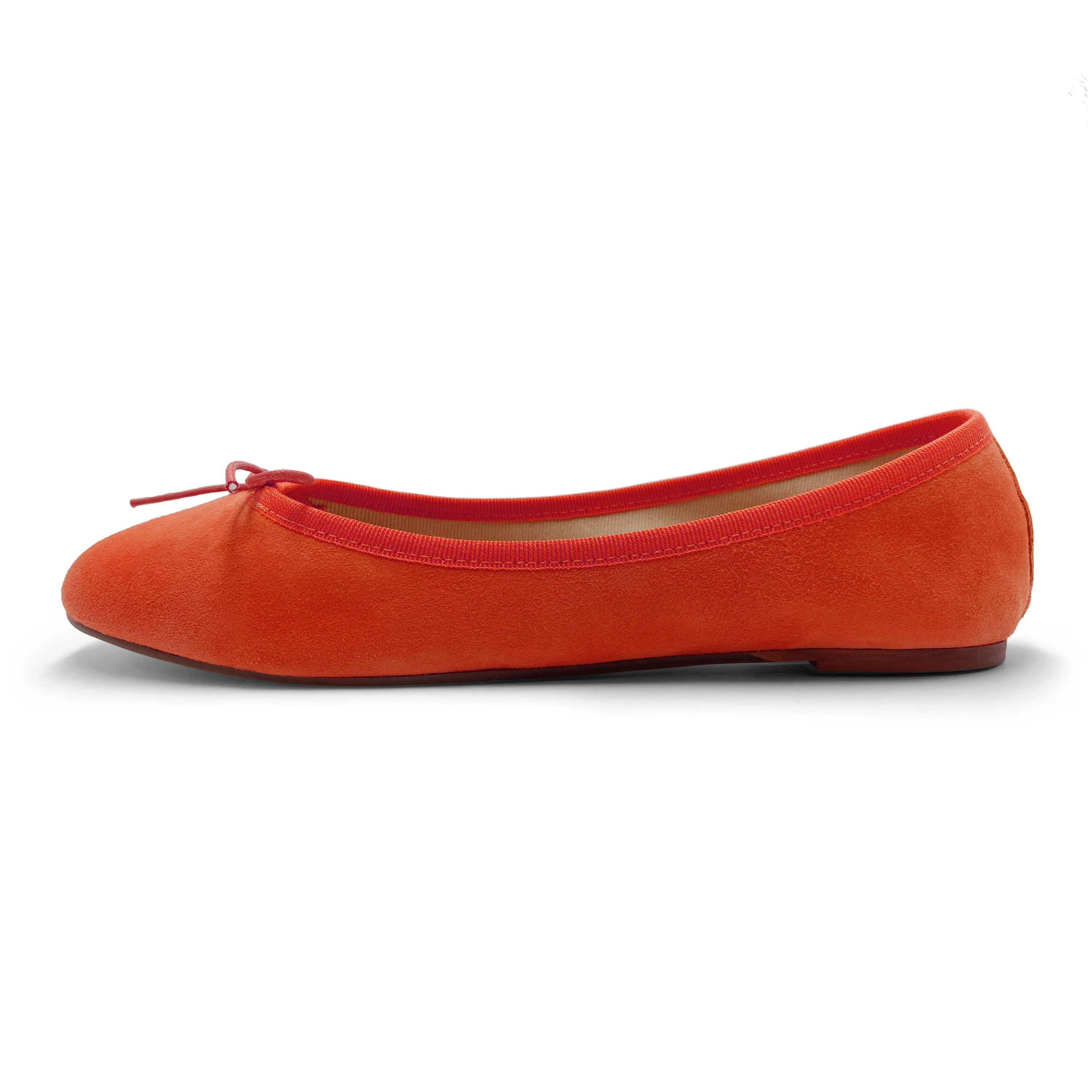 Ballerine arancioni zucca in camoscio e tacco basso - Image 4