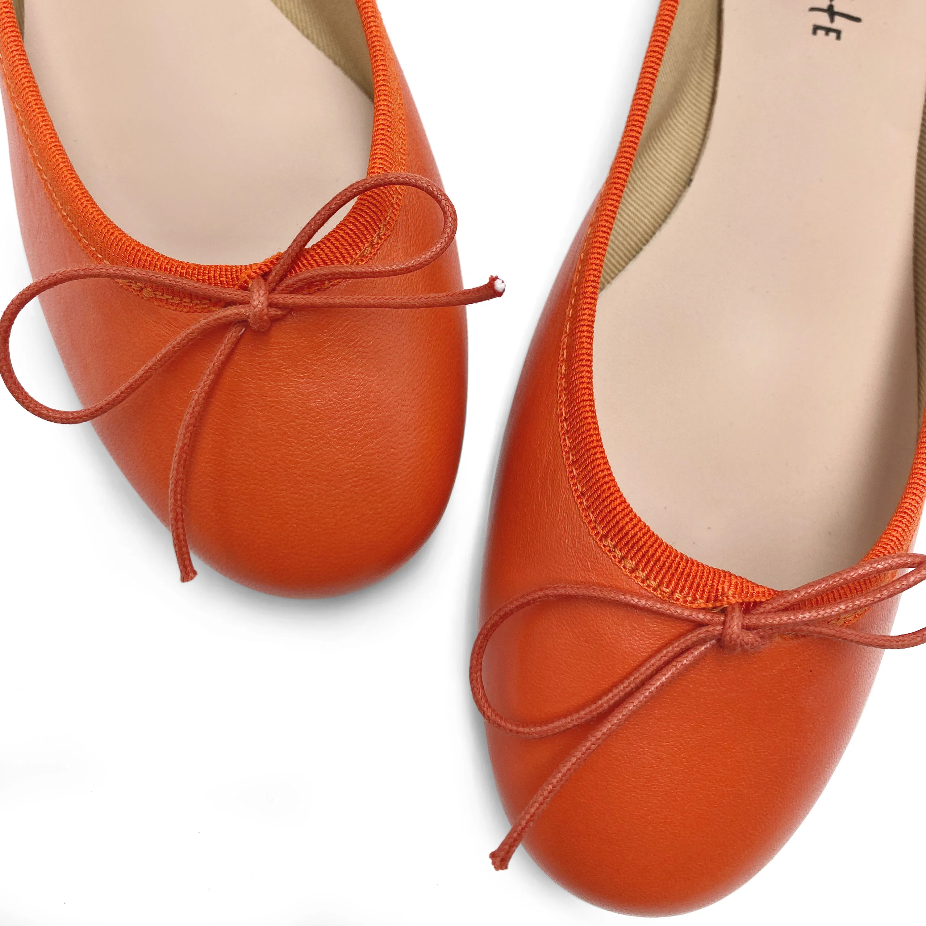 Ballerine arancioni zucca in pelle - Image 3