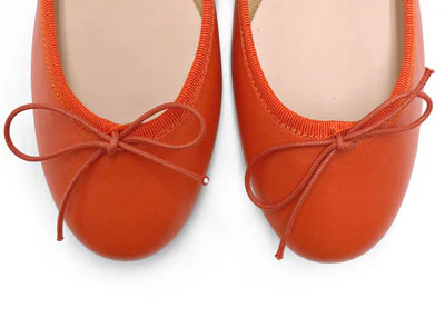 Ballerine arancioni zucca in pelle - Image 5