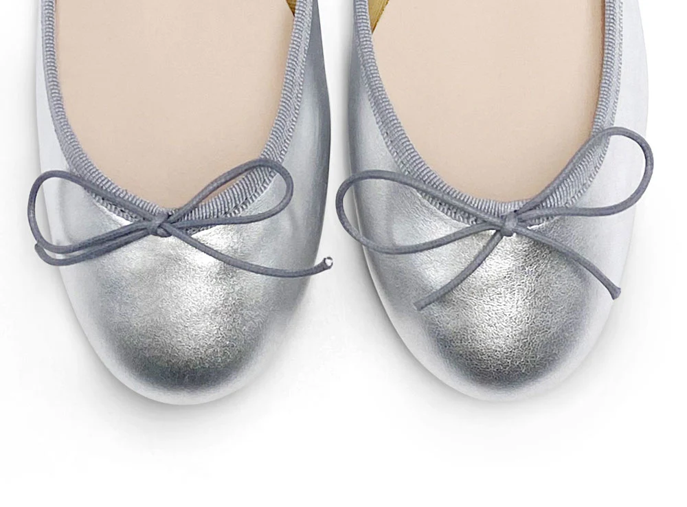 Ballerine argento in pelle laminata - Image 5