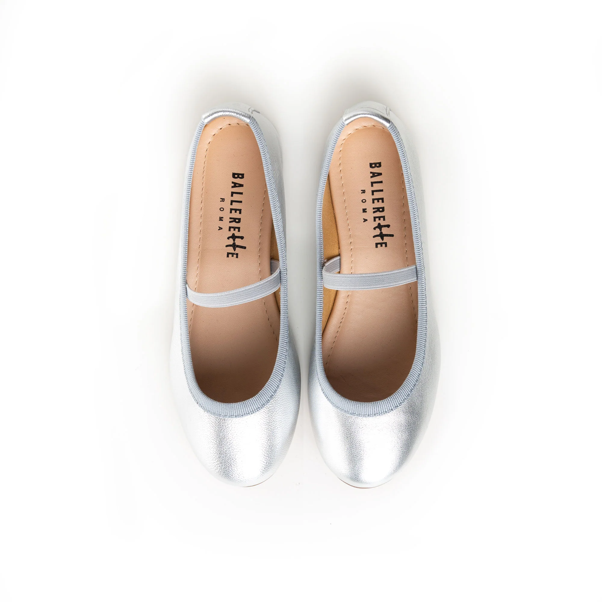 Ballerine bambina argento con elastico - Image 2