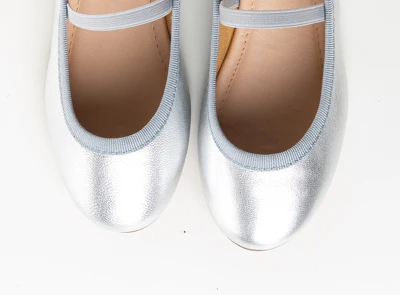 Ballerine bambina argento con elastico - Image 5