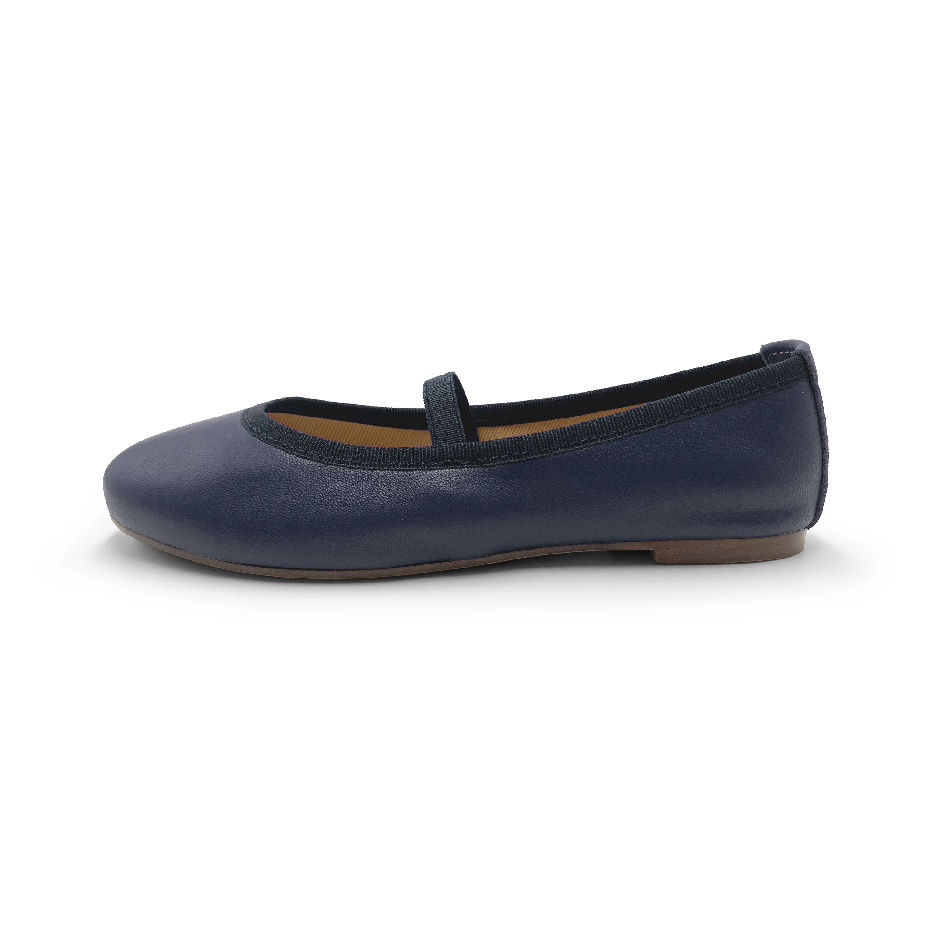 Ballerine bambina blu in pelle con elastico - Image 4