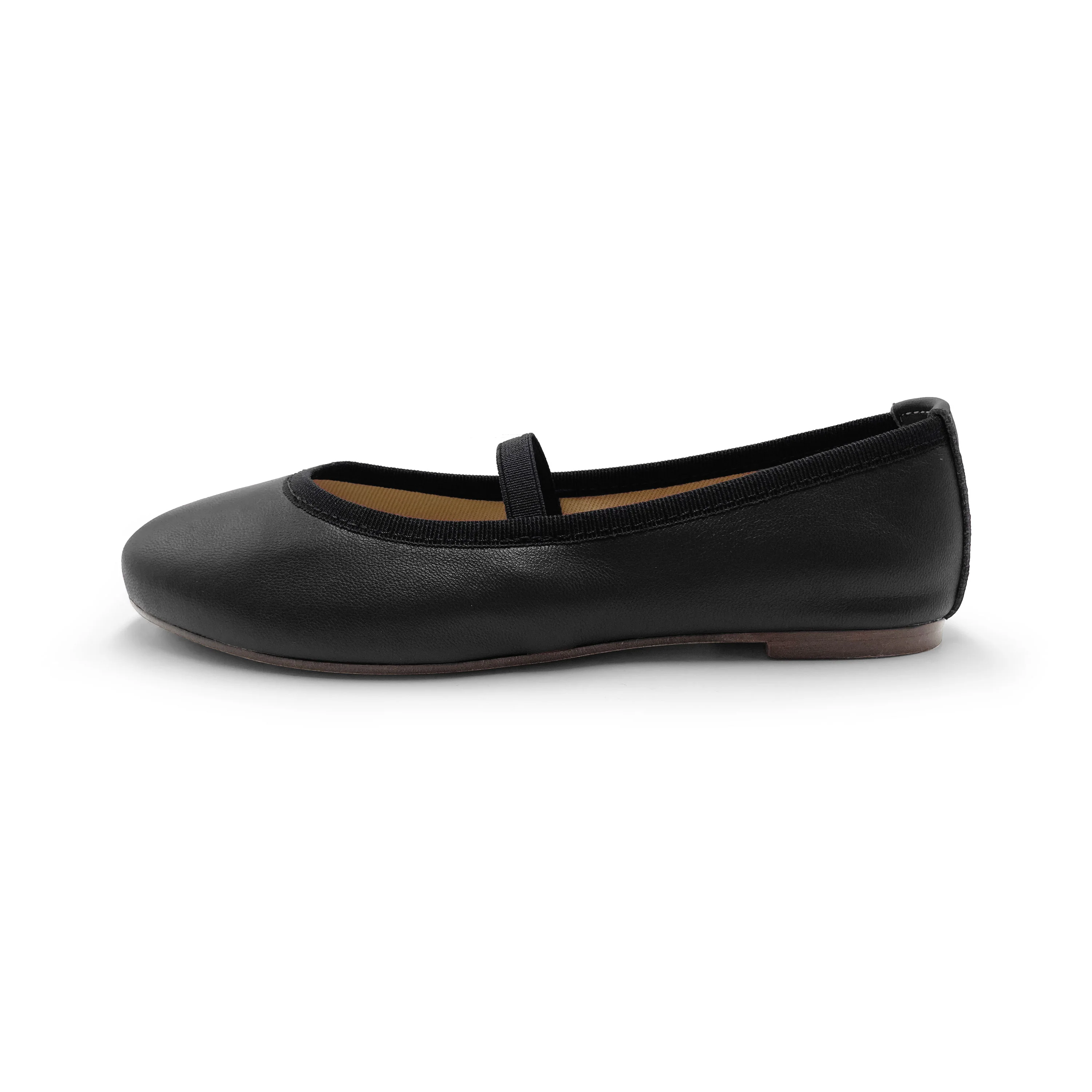 Ballerine bambina nere in pelle con elastico - Image 4