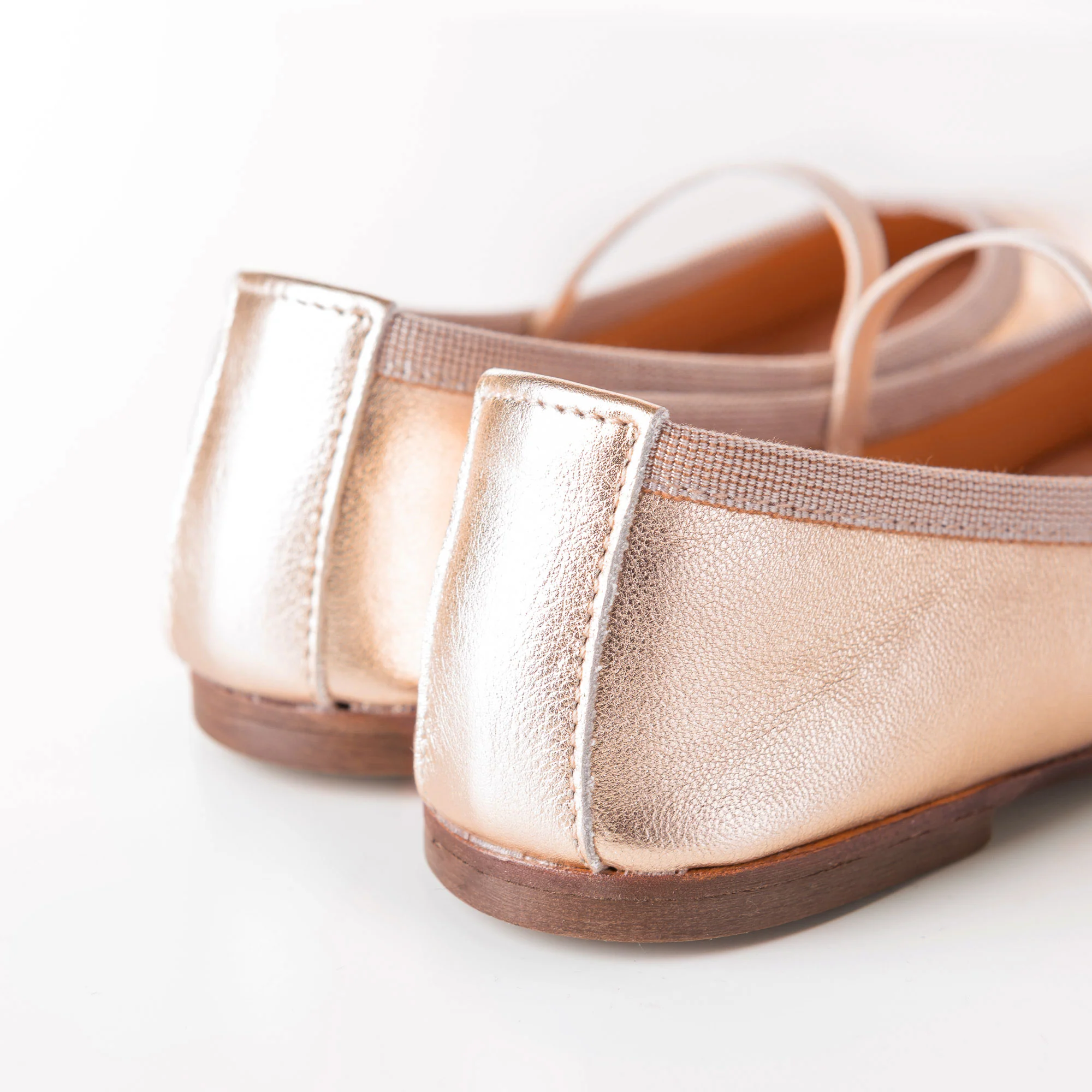 Ballerine bambina in pelle laminata rosa con elastico - Image 4