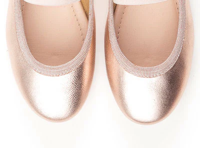 Ballerine bambina in pelle laminata rosa con elastico - Image 5