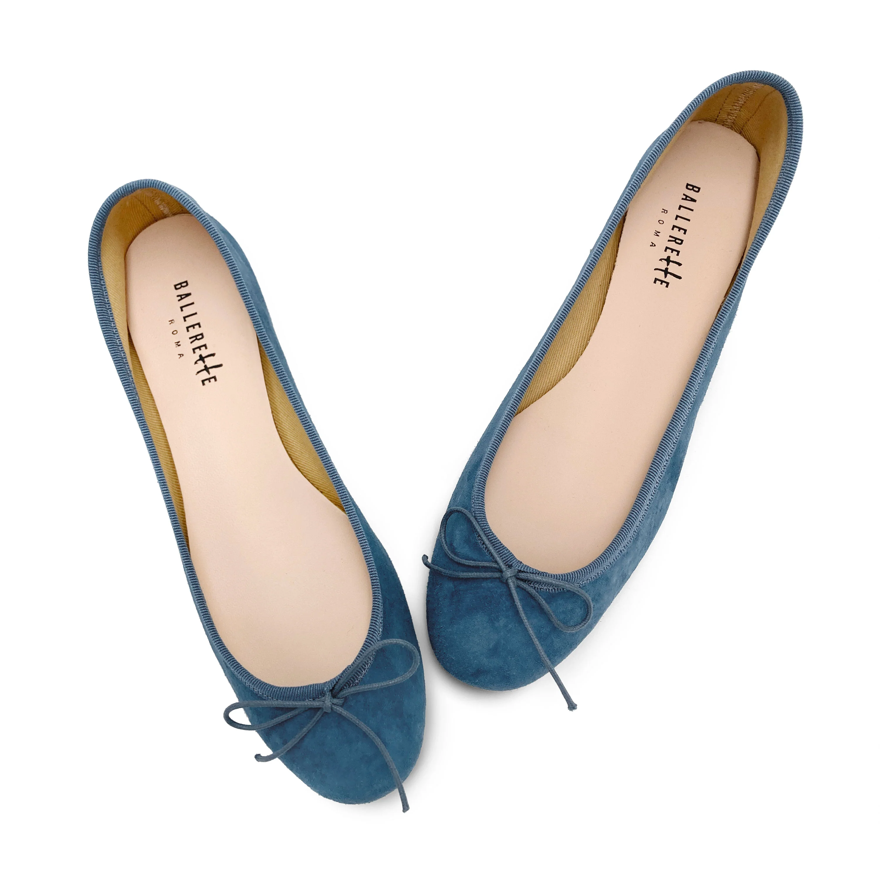 Ballerine blu ceruleo in camoscio - Image 2