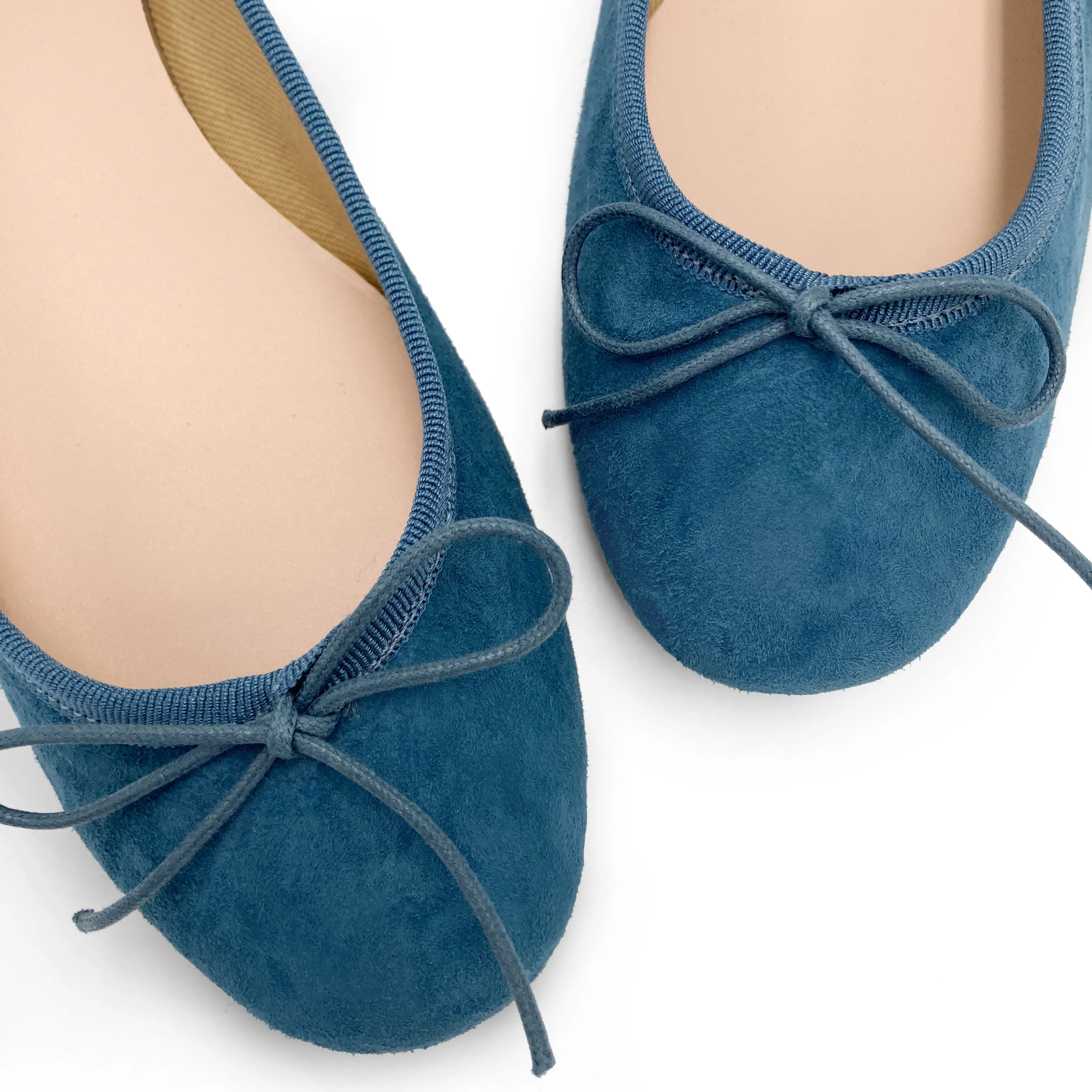 Ballerine blu ceruleo in camoscio - Image 4