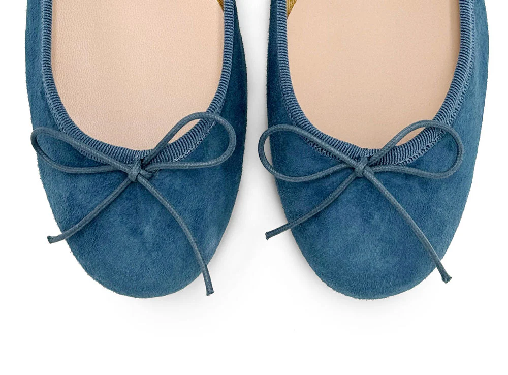 Ballerine blu ceruleo in camoscio - Image 6