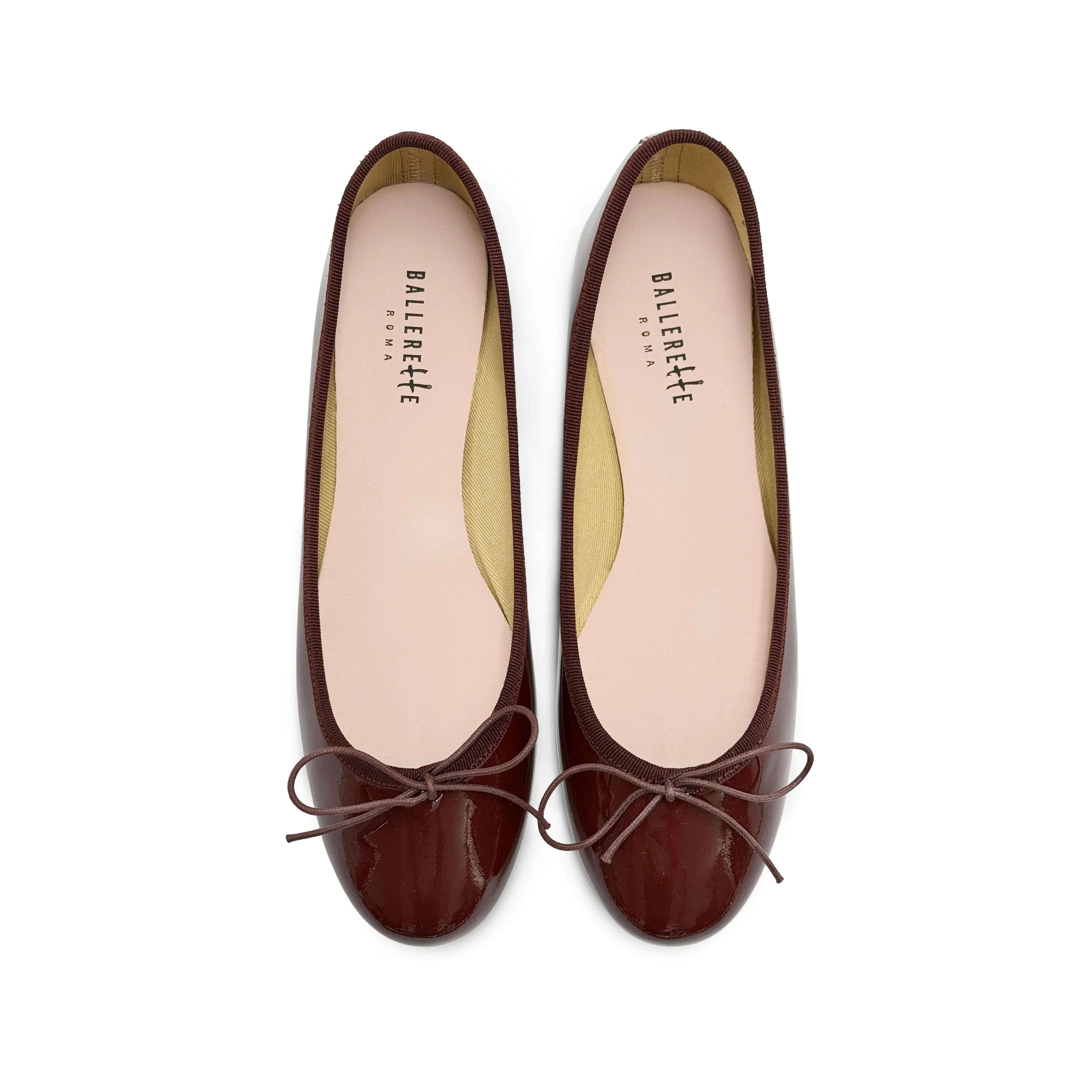 Ballerine bordeaux in pelle vernice