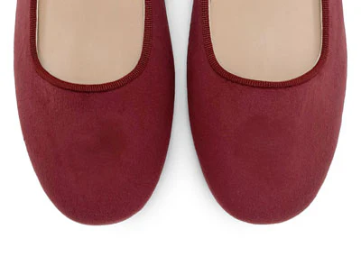 Ballerine bordeaux in velluto con cinturino - Image 5