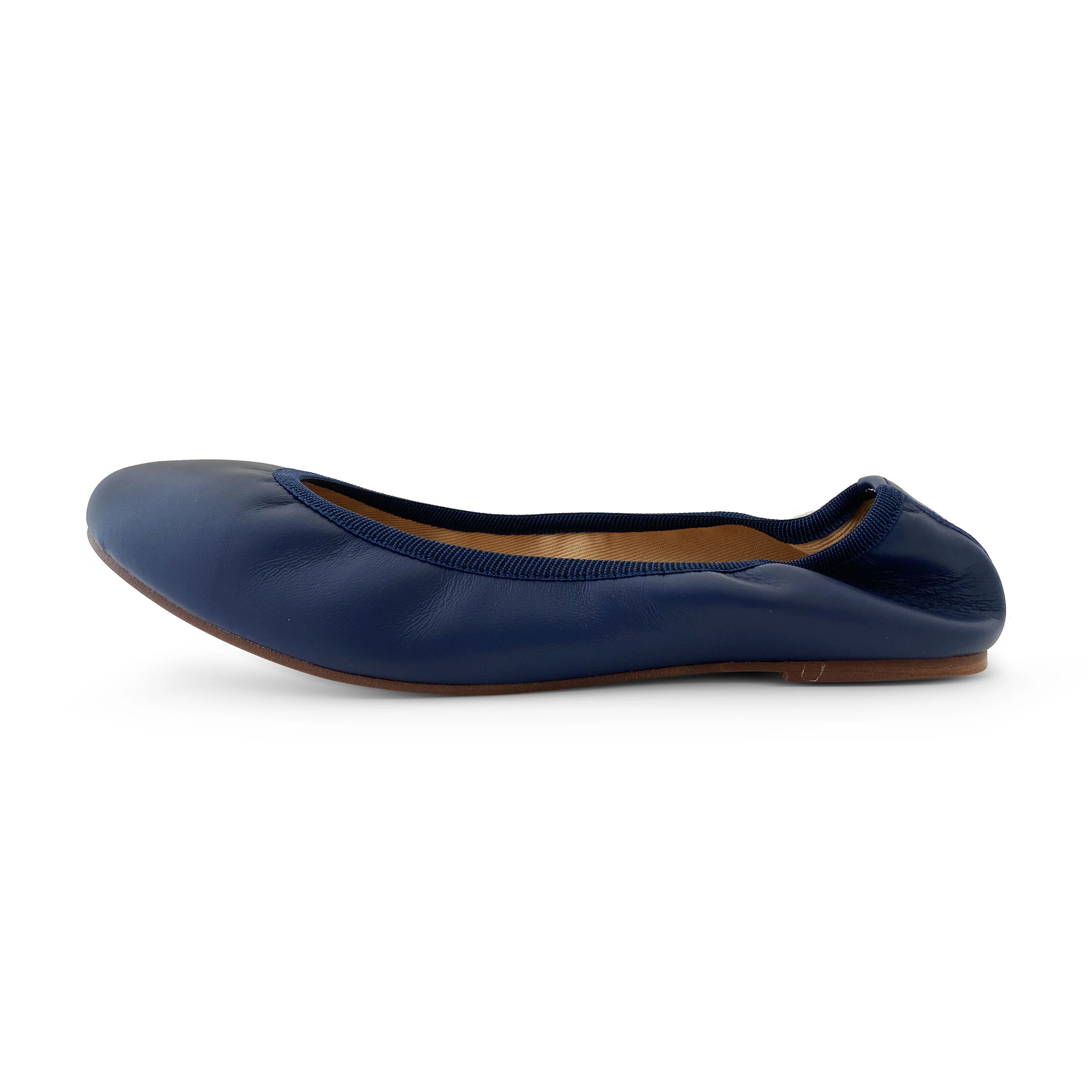 Ballerine con elastico in pelle blu - Image 2