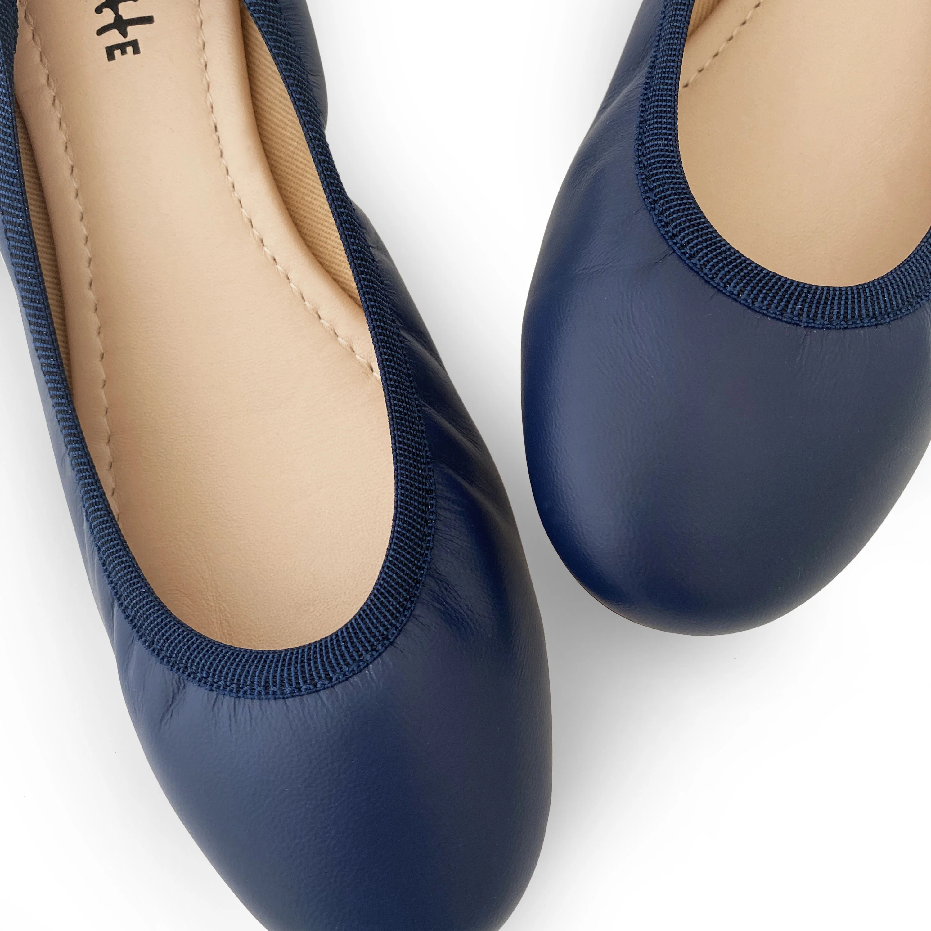 Ballerine con elastico in pelle blu - Image 3